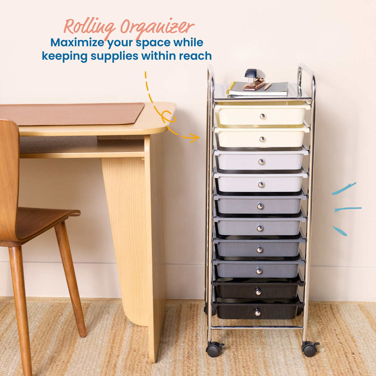 10-Drawer Value Mobile Storage Utility Cart