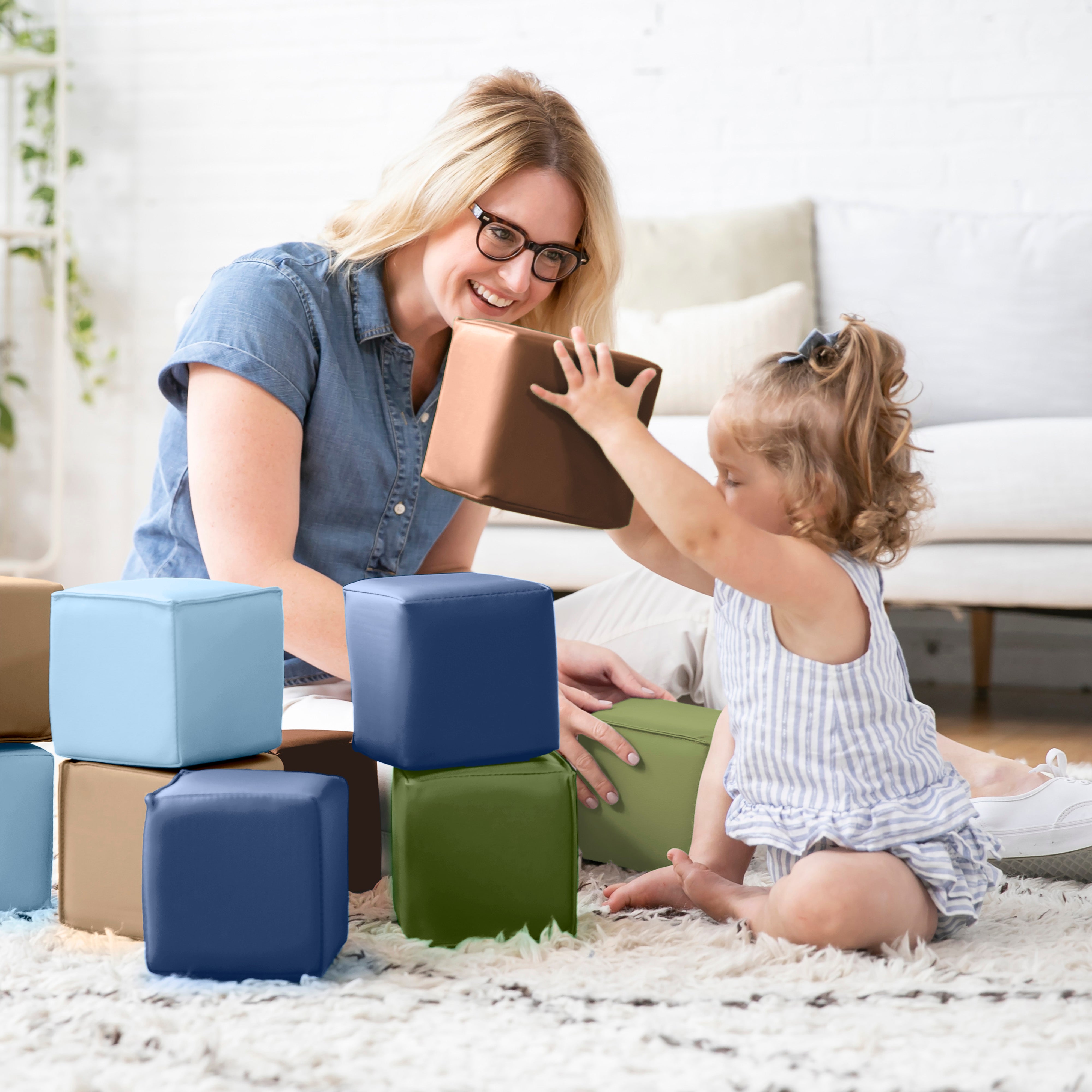 SoftZone Patchwork Toddler Blocks, 12-Piece