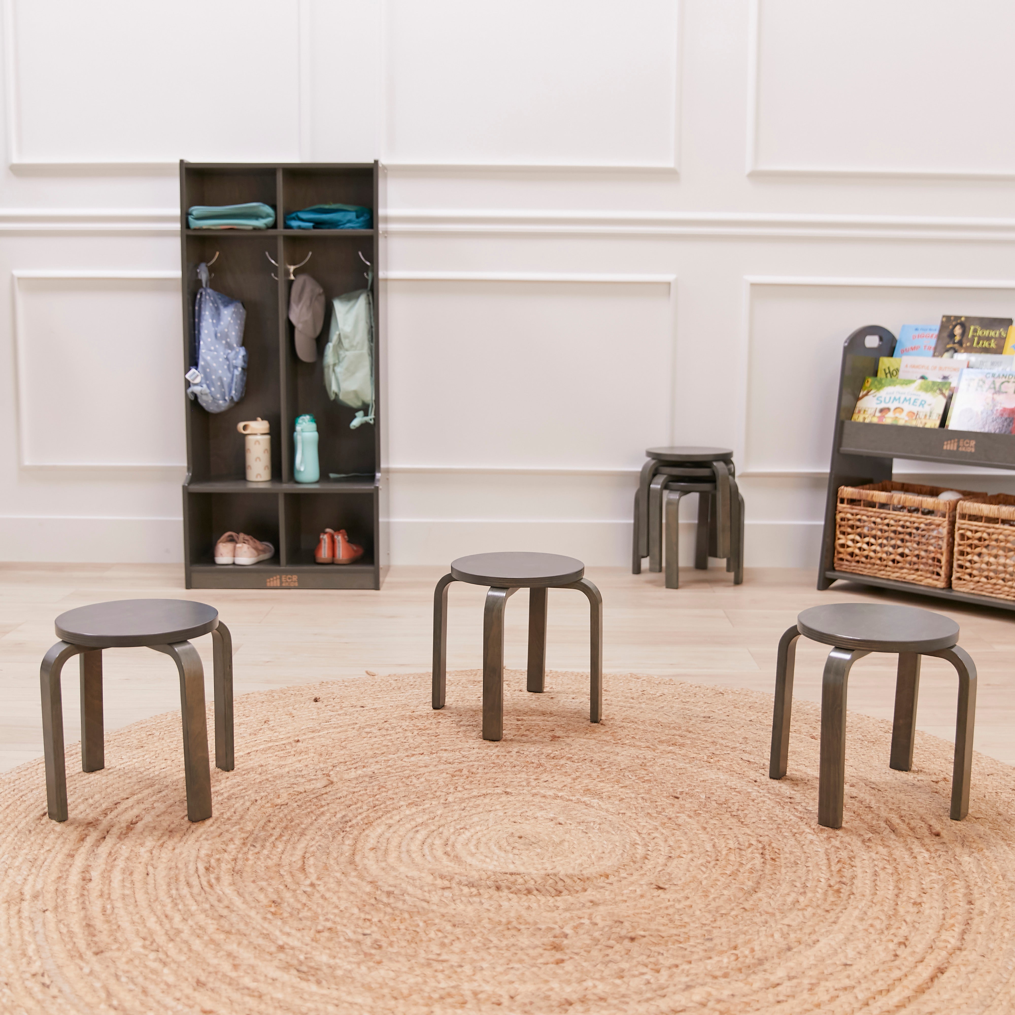 Bentwood Stackable Stools, 6-Piece