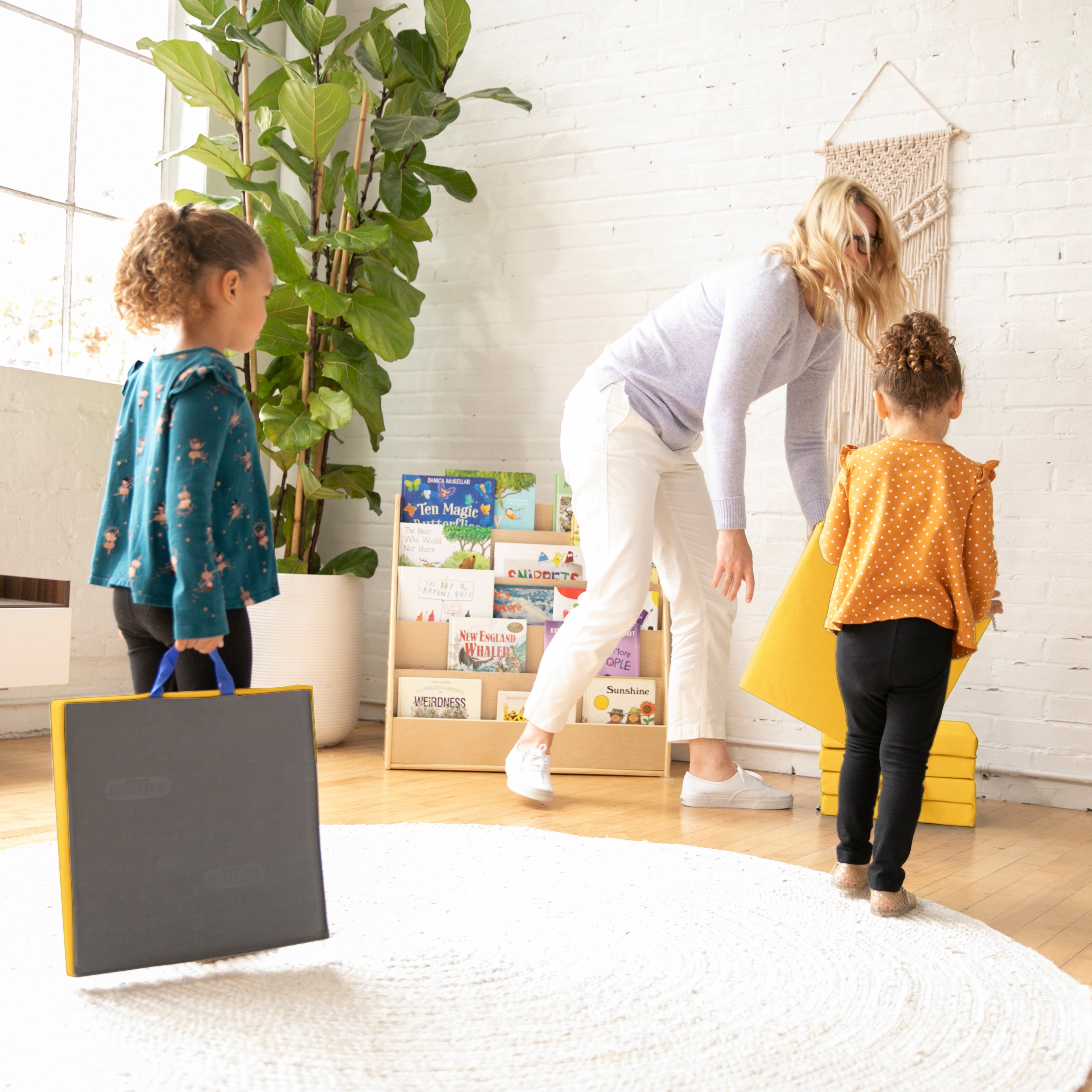Square Floor Cushions with Handles, Classroom Flexible Seating, 6-Piece