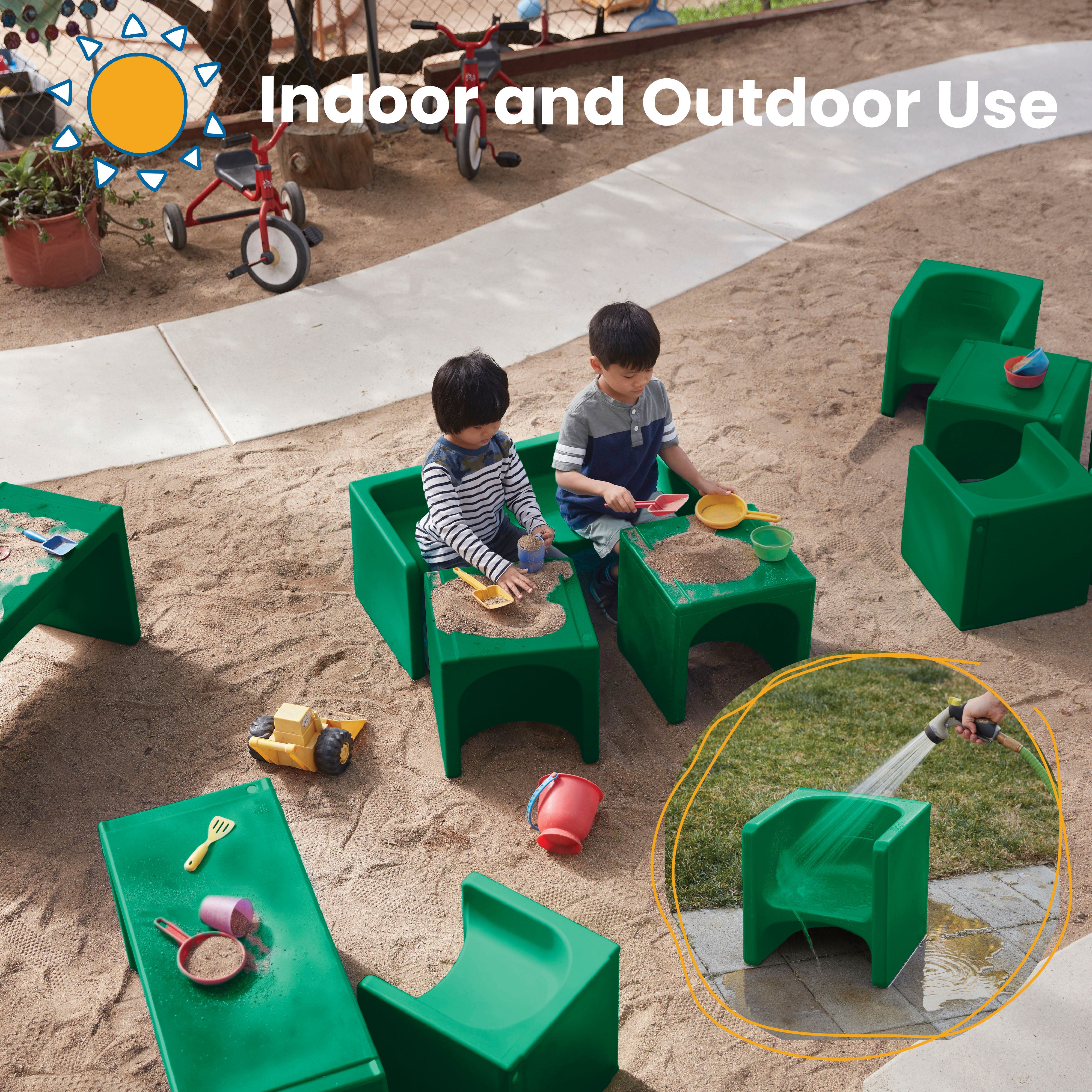 Tri-Me Table and Cube Chair Set, 3-Piece