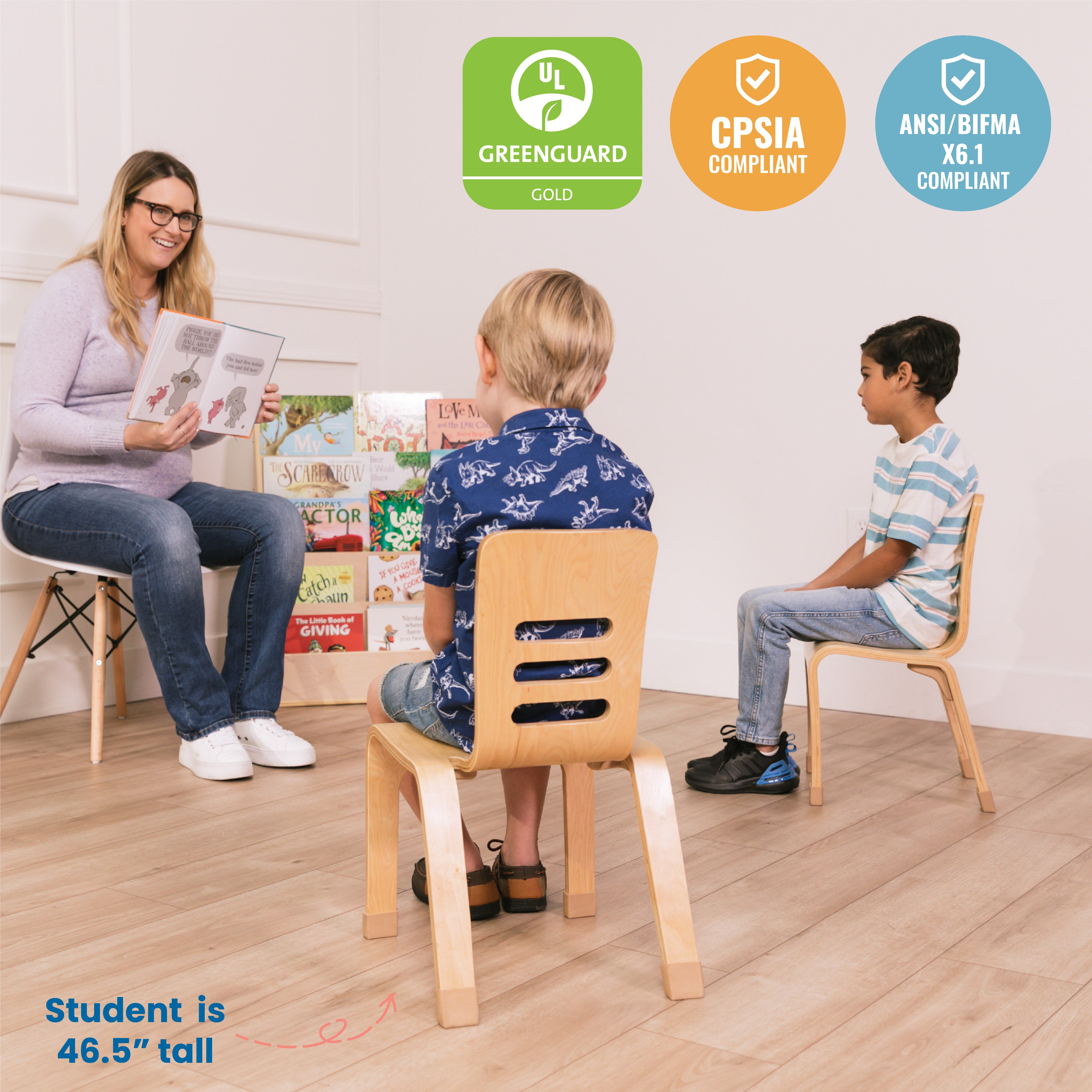 Bentwood Chair, 12in Seat Height, 2-Pack