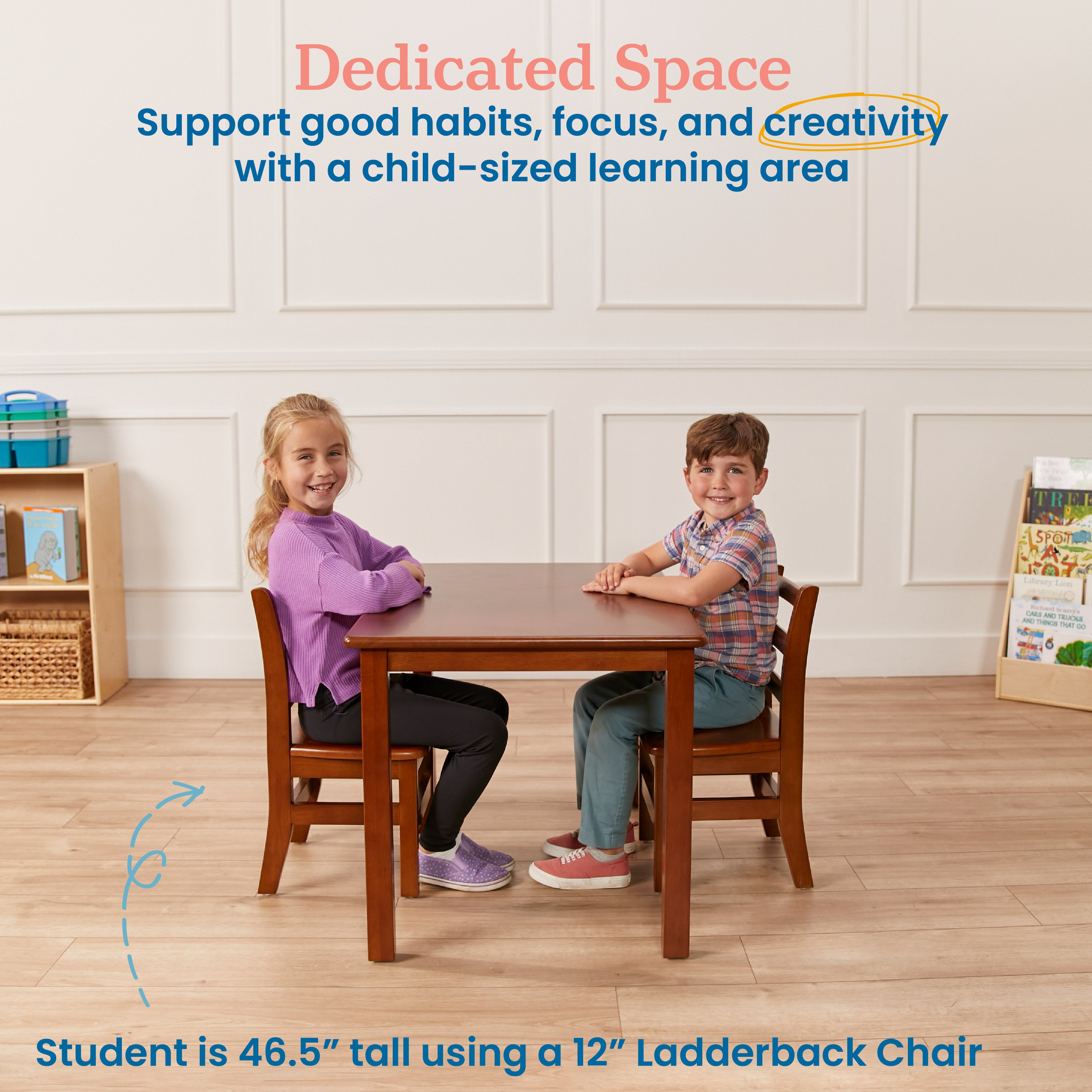 24in x 36in Rectangular Hardwood Table with 22in Legs