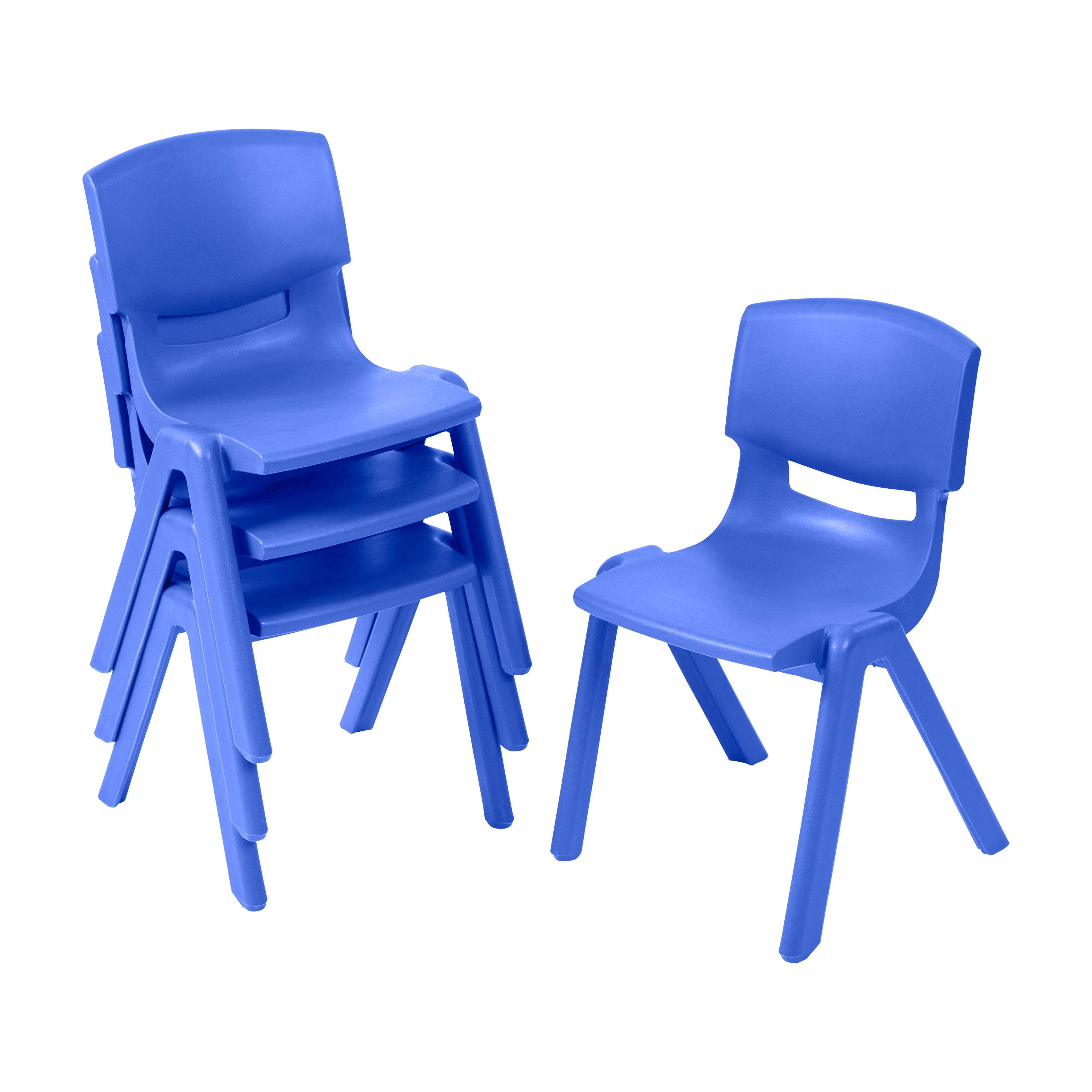 14in Plastic School Stack Chair, 4-Pack