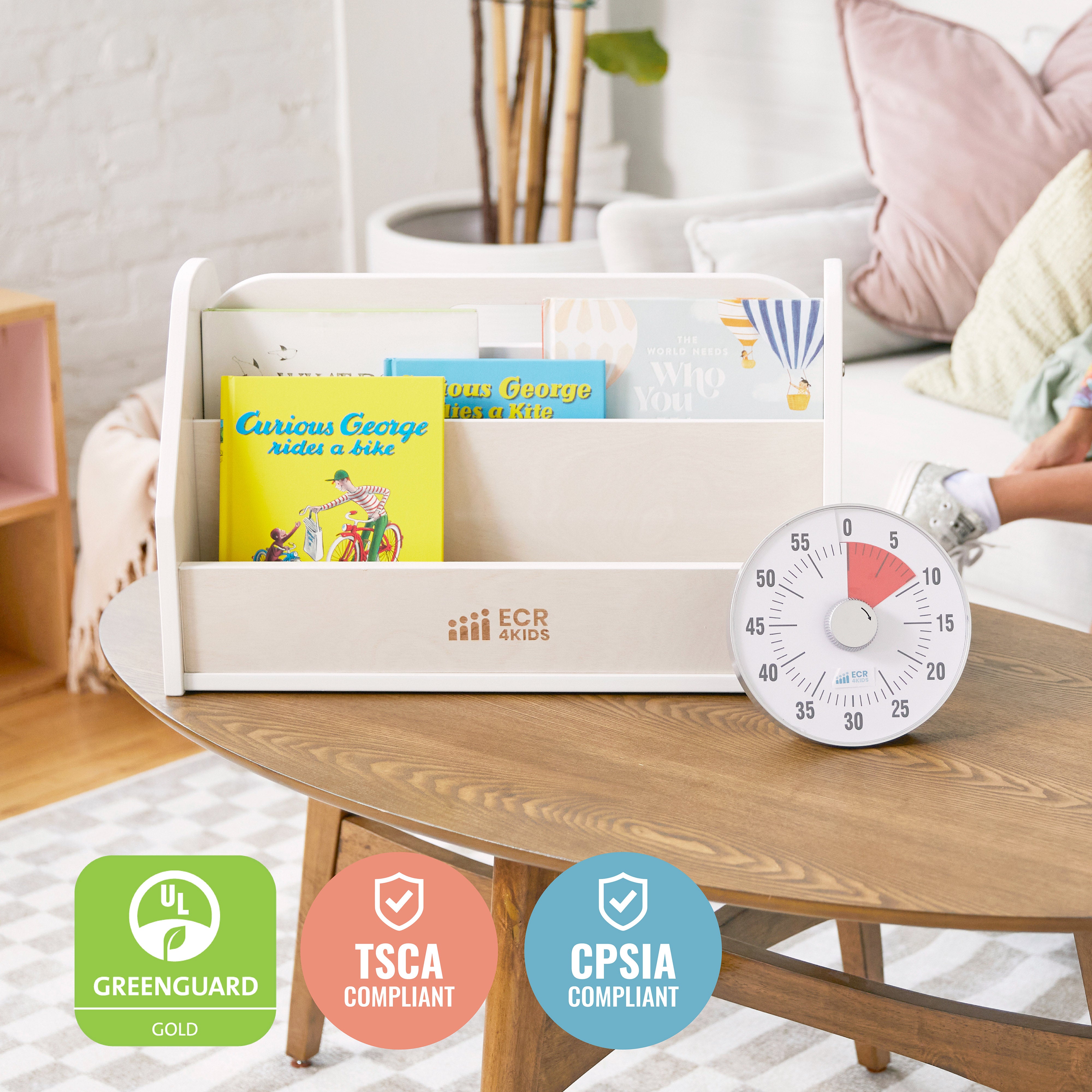 Double-Sided Book Caddy with Countdown Timer