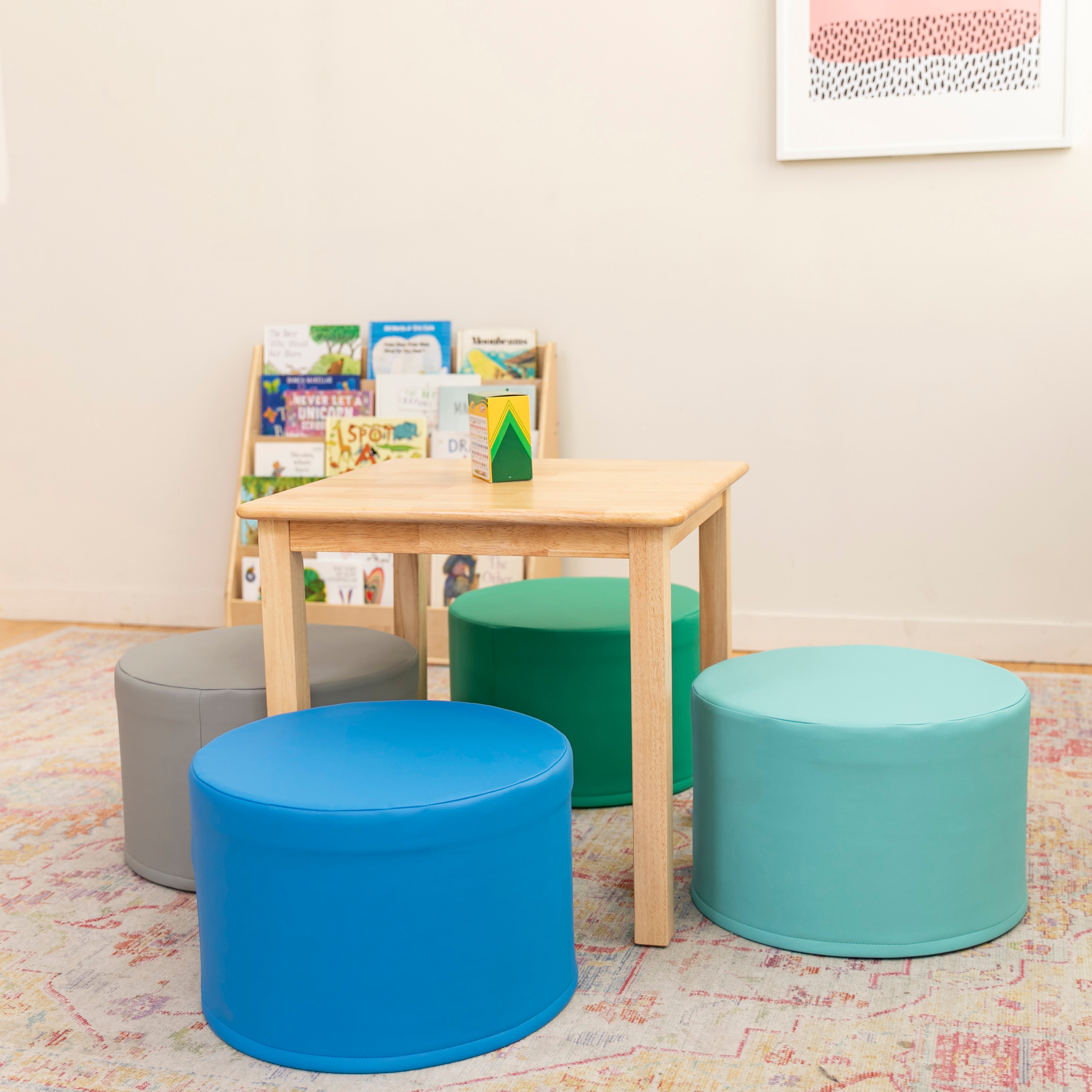 Foam Ottoman Set, Round, 4-Piece