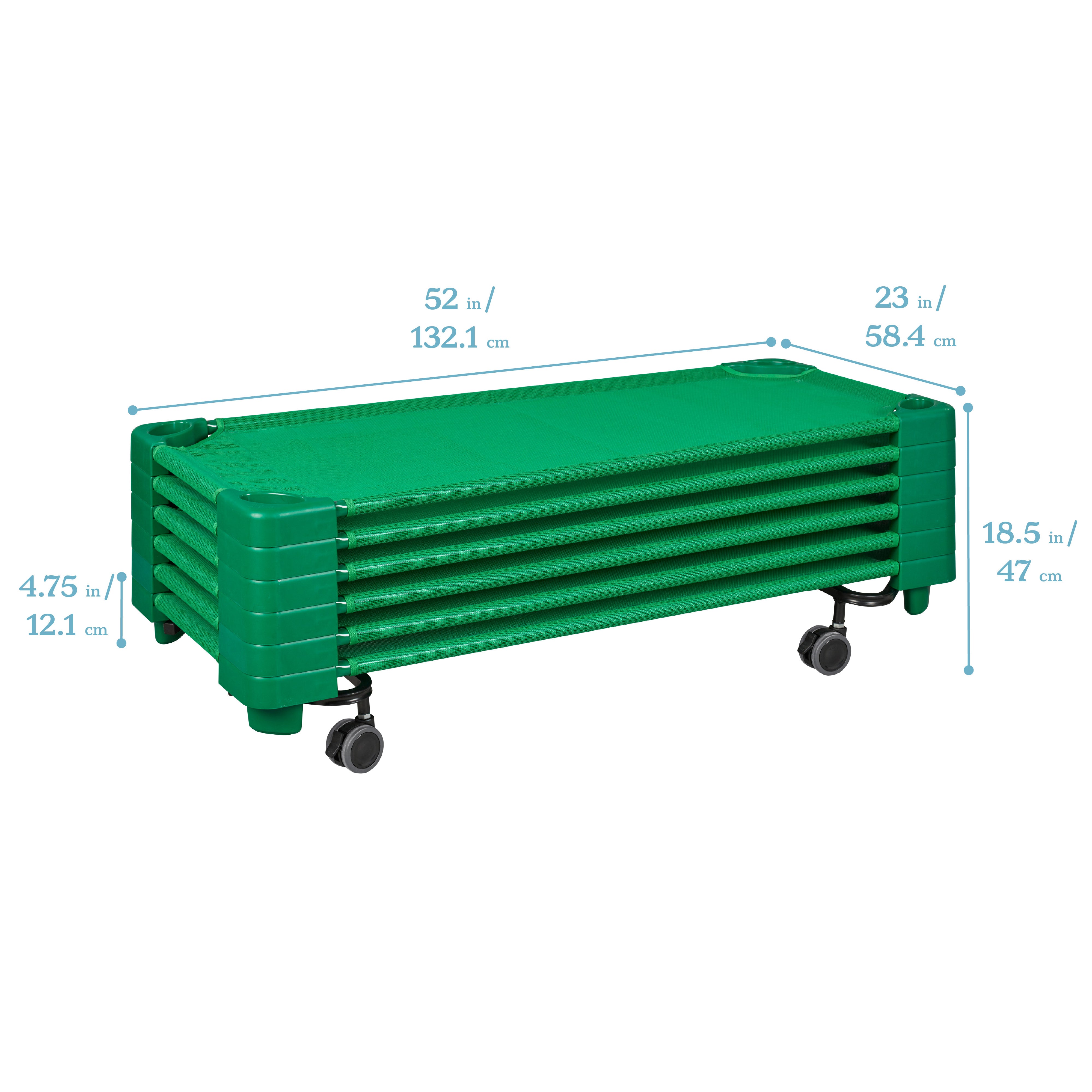 Stackable Kiddie Cots with Trolley, RTA, Standard, 6-Pack