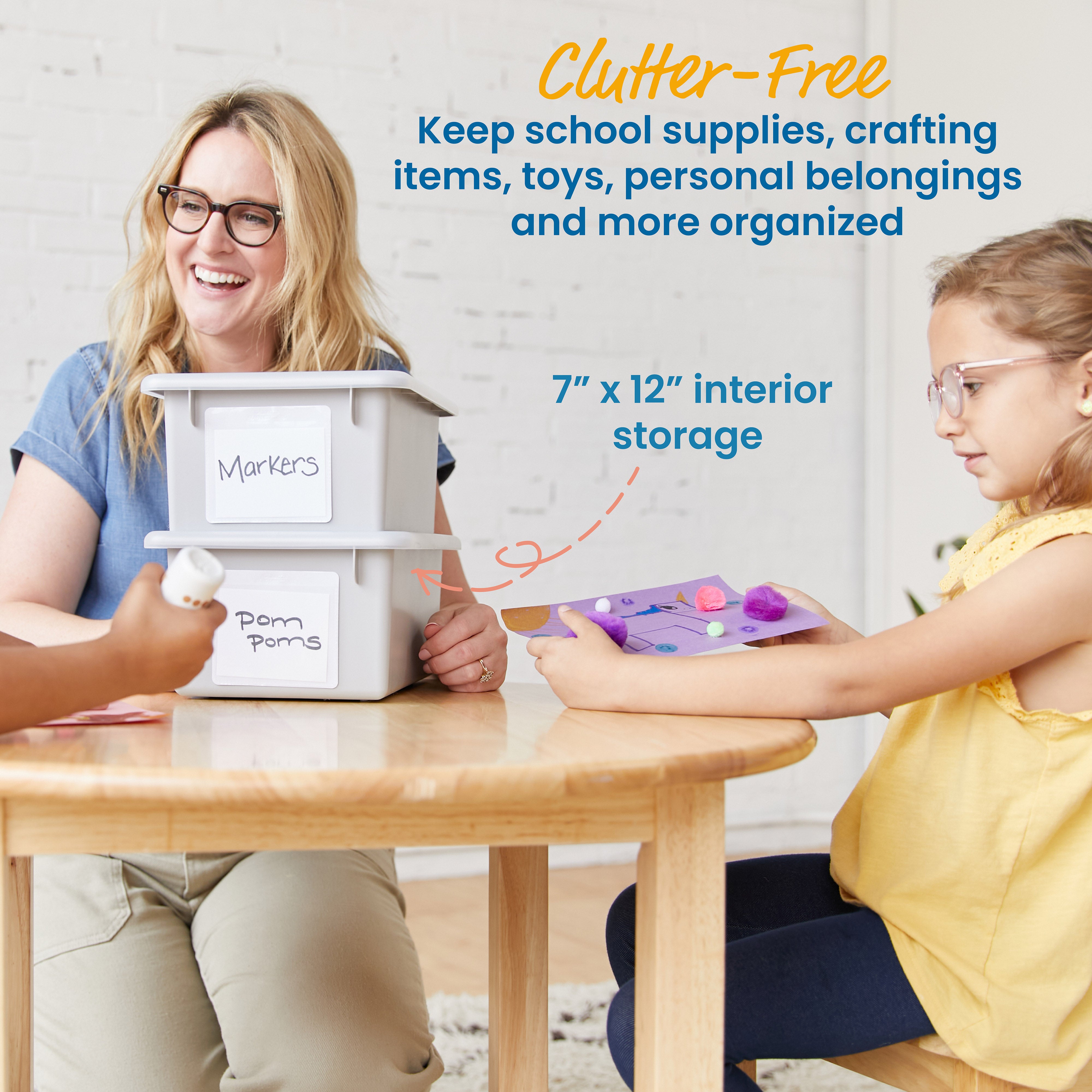 Cubby Storage Bin with Lid, 10-Piece