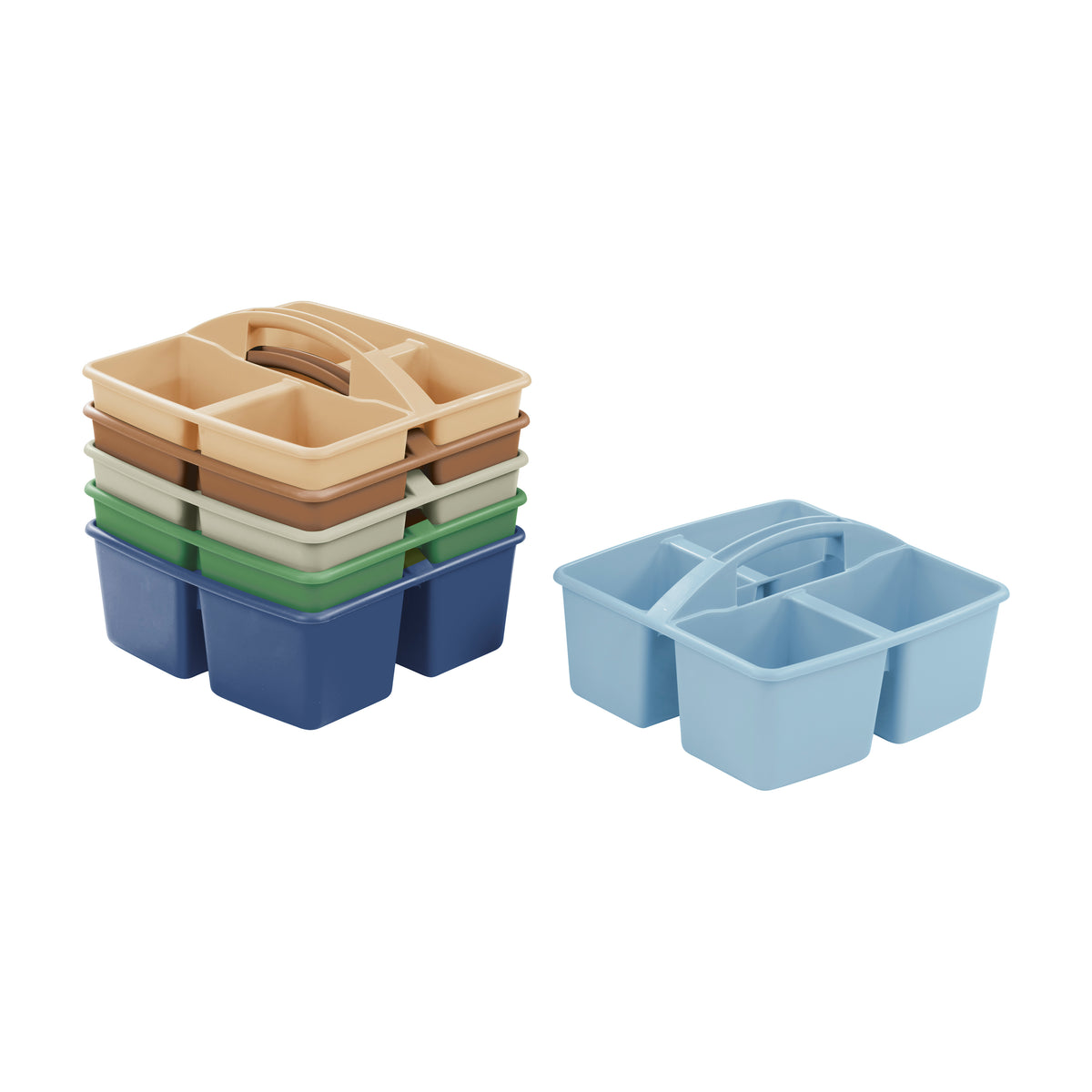 4-Compartment Medium Plastic Caddy, 6-Pack
