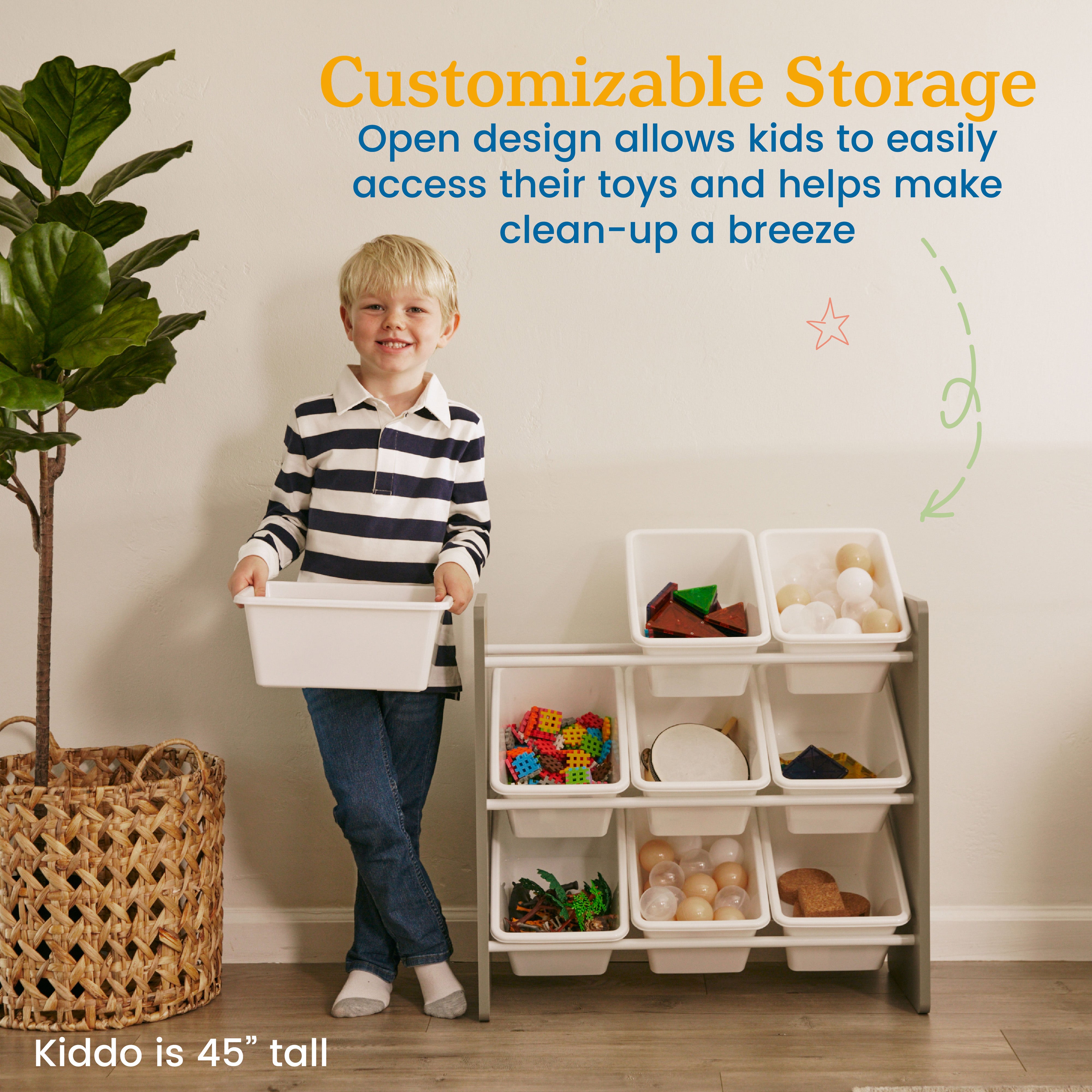 3-Tier Organizer with 9 Bins