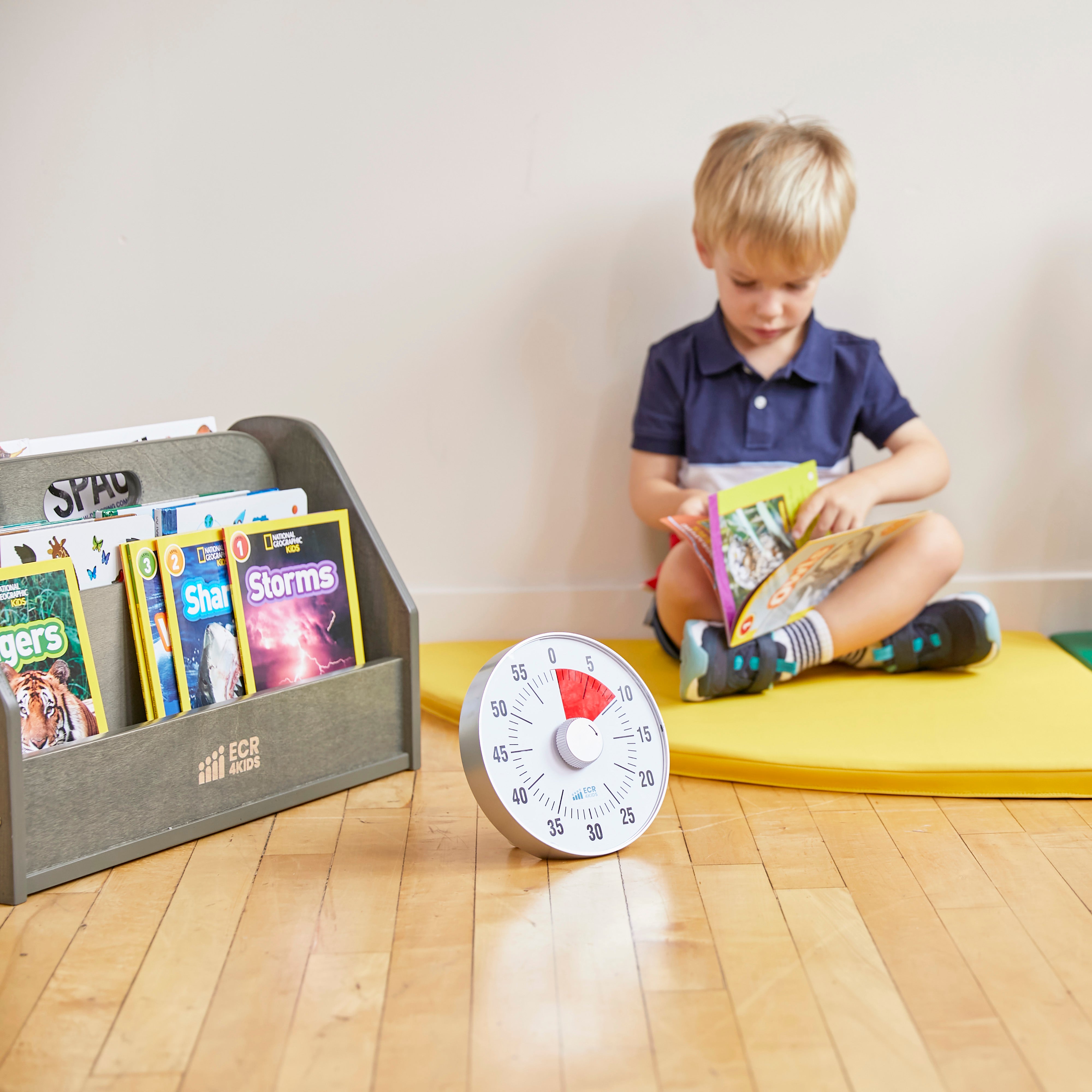 Double-Sided Book Caddy with Countdown Timer