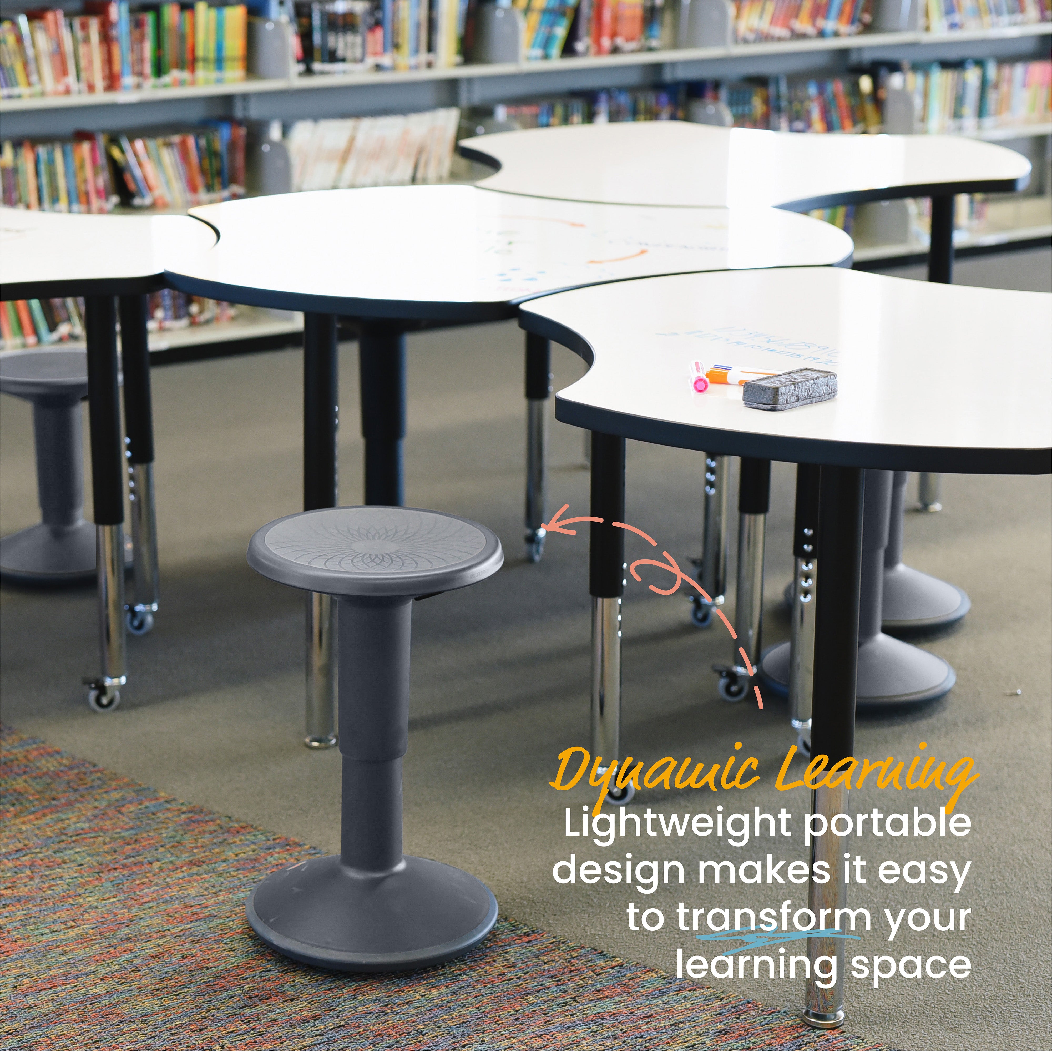 SitWell Wobble Stool, Adjustable Height