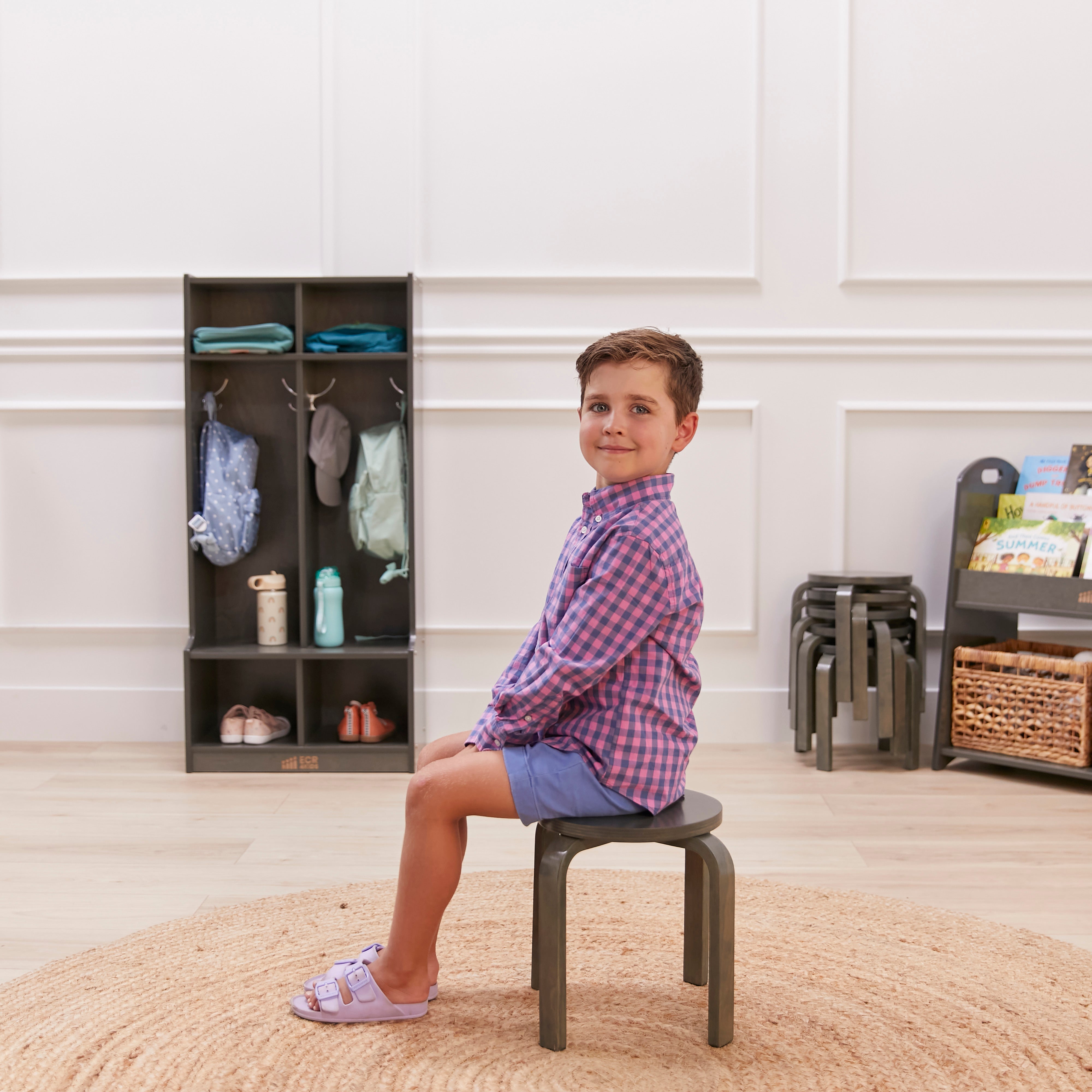 Bentwood Stackable Stools, 6-Piece