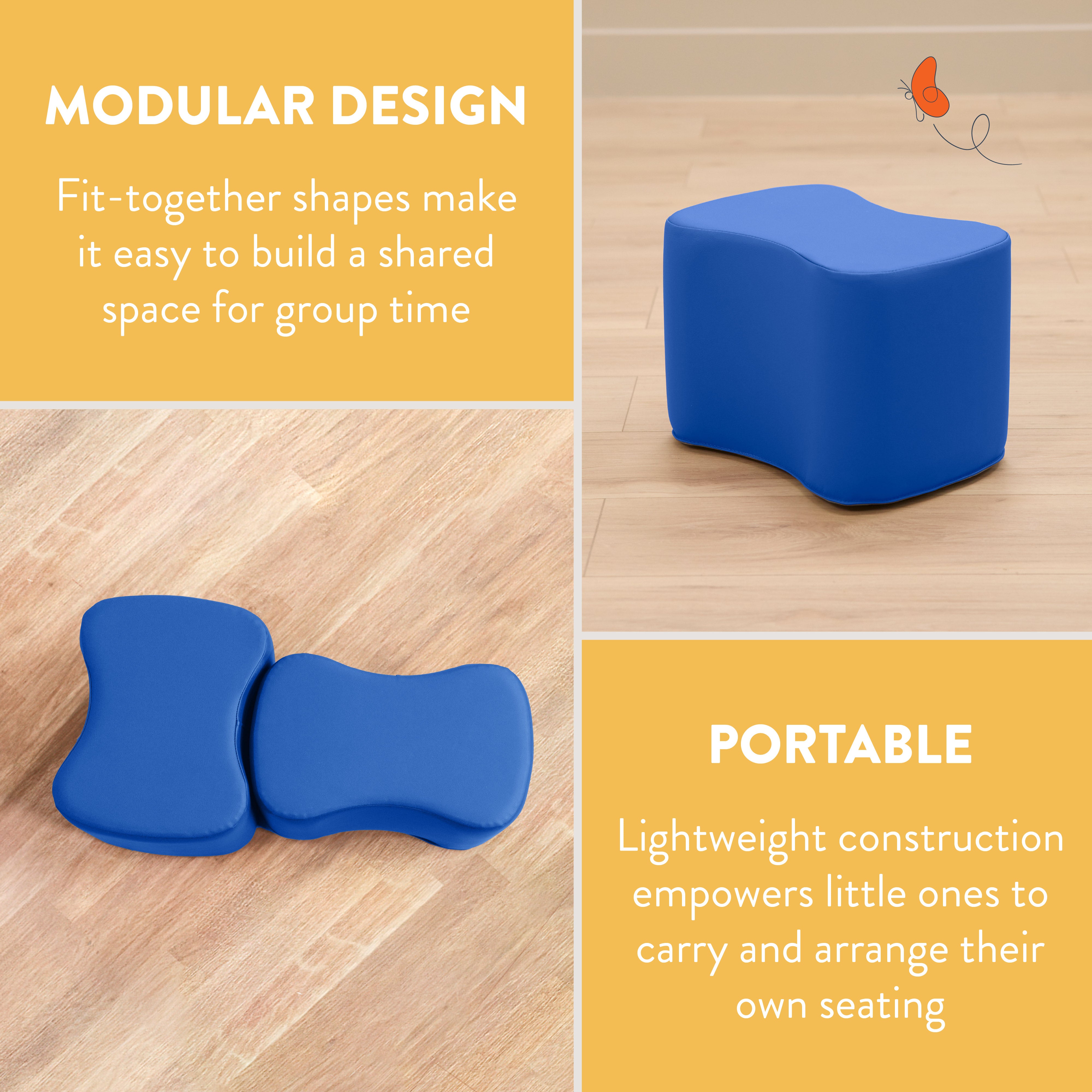 Butterfly Modular Stool Seating Set, 2-Pack