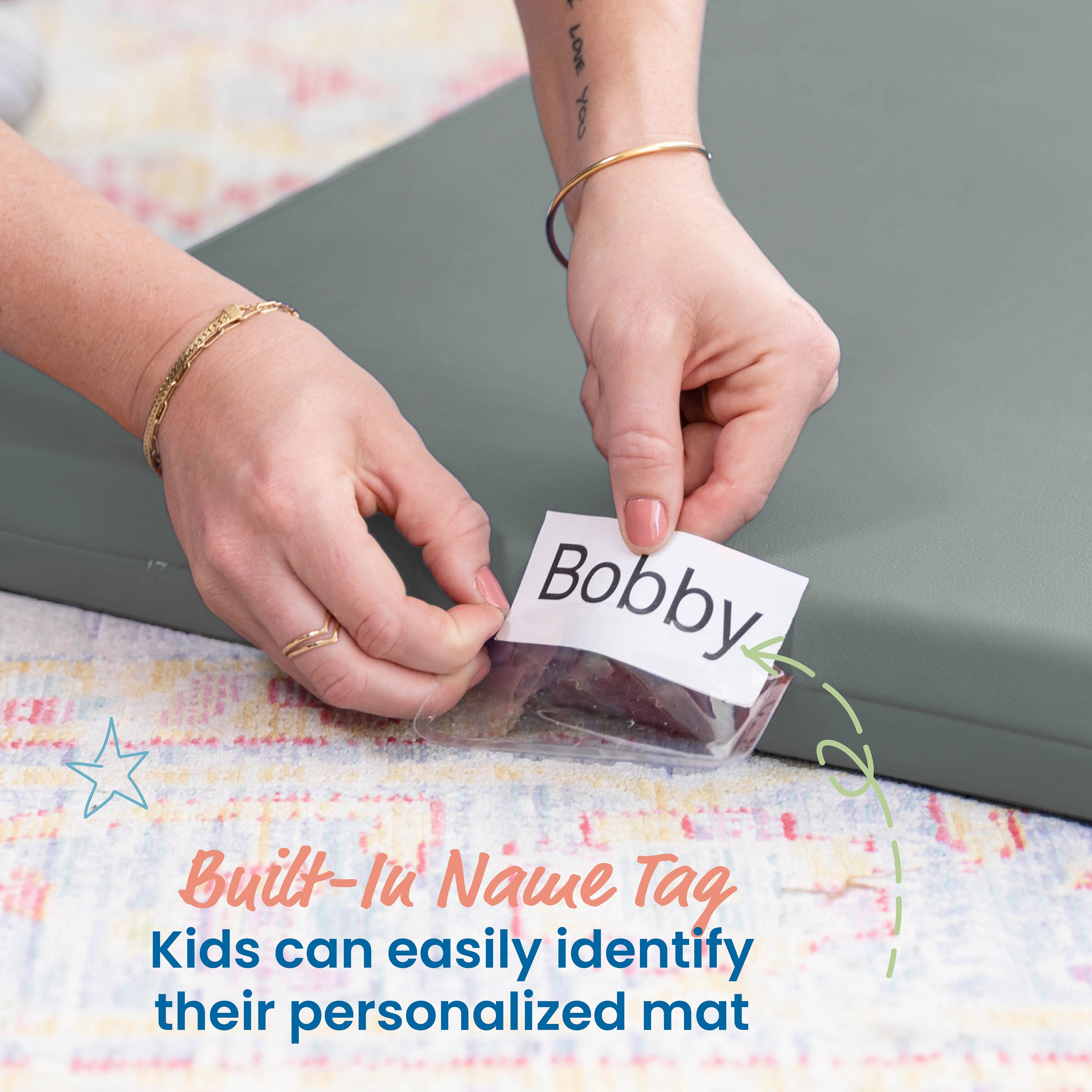 Rainbow Rest Mat with Name Tag, 5-Piece