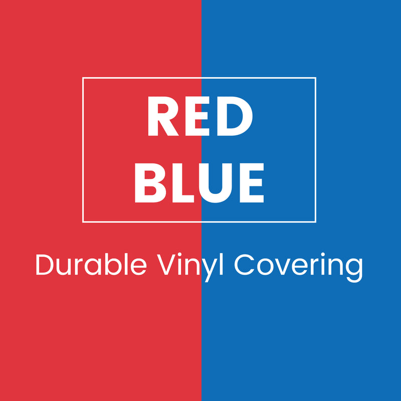 Premium 4-Fold Rest Mat, 2in Thick, 5-Pack - Red/Blue