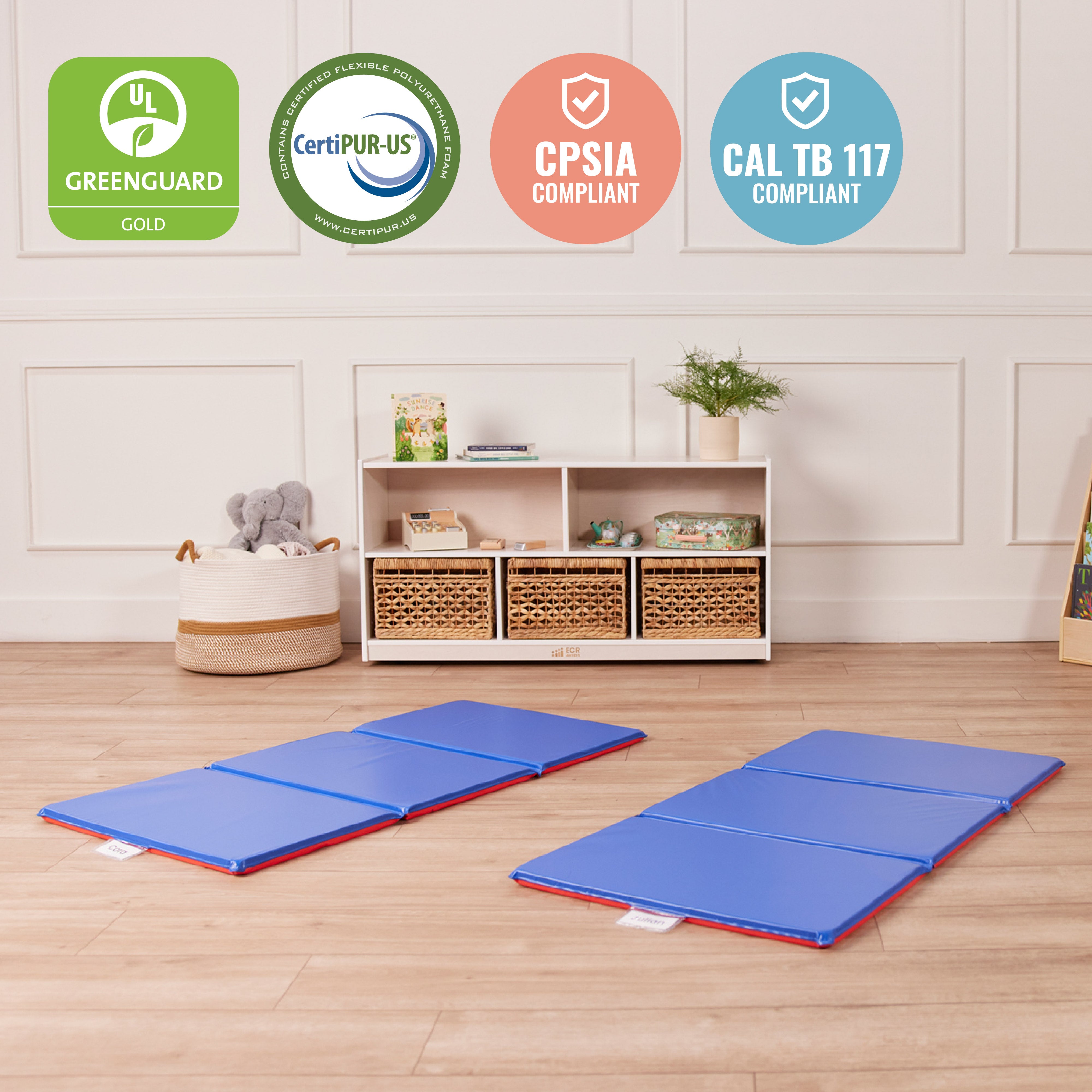 Premium Folding Rest Mat - Red/Blue