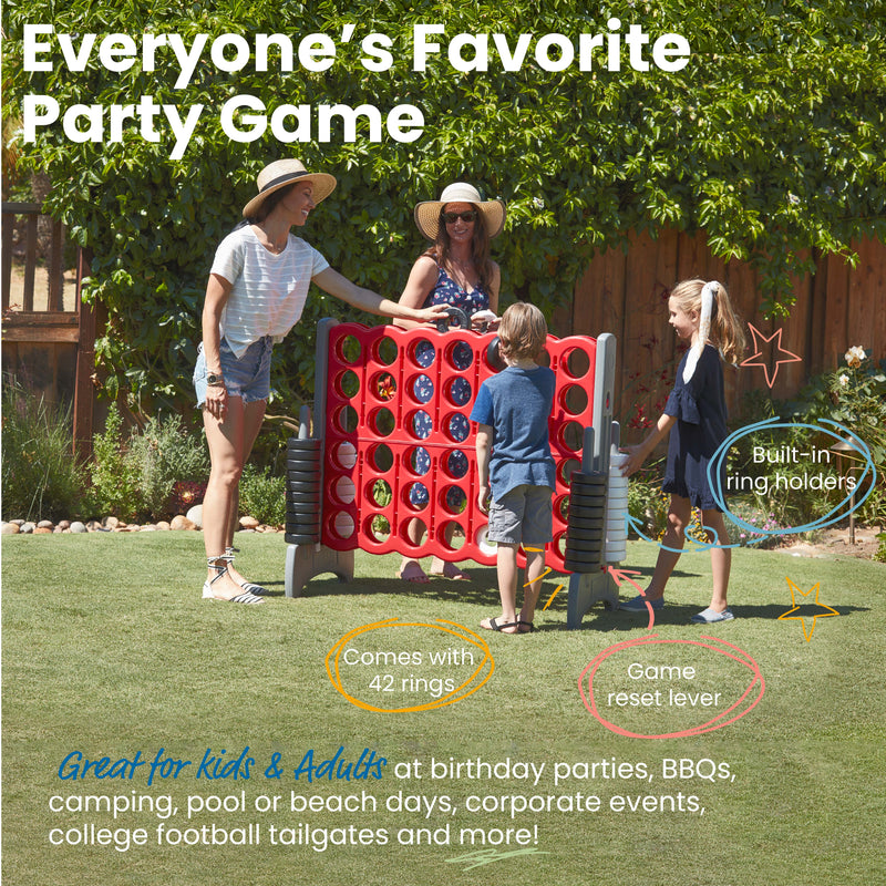 Jumbo 4-To-Score Giant Lawn Game Set with Carry Bag