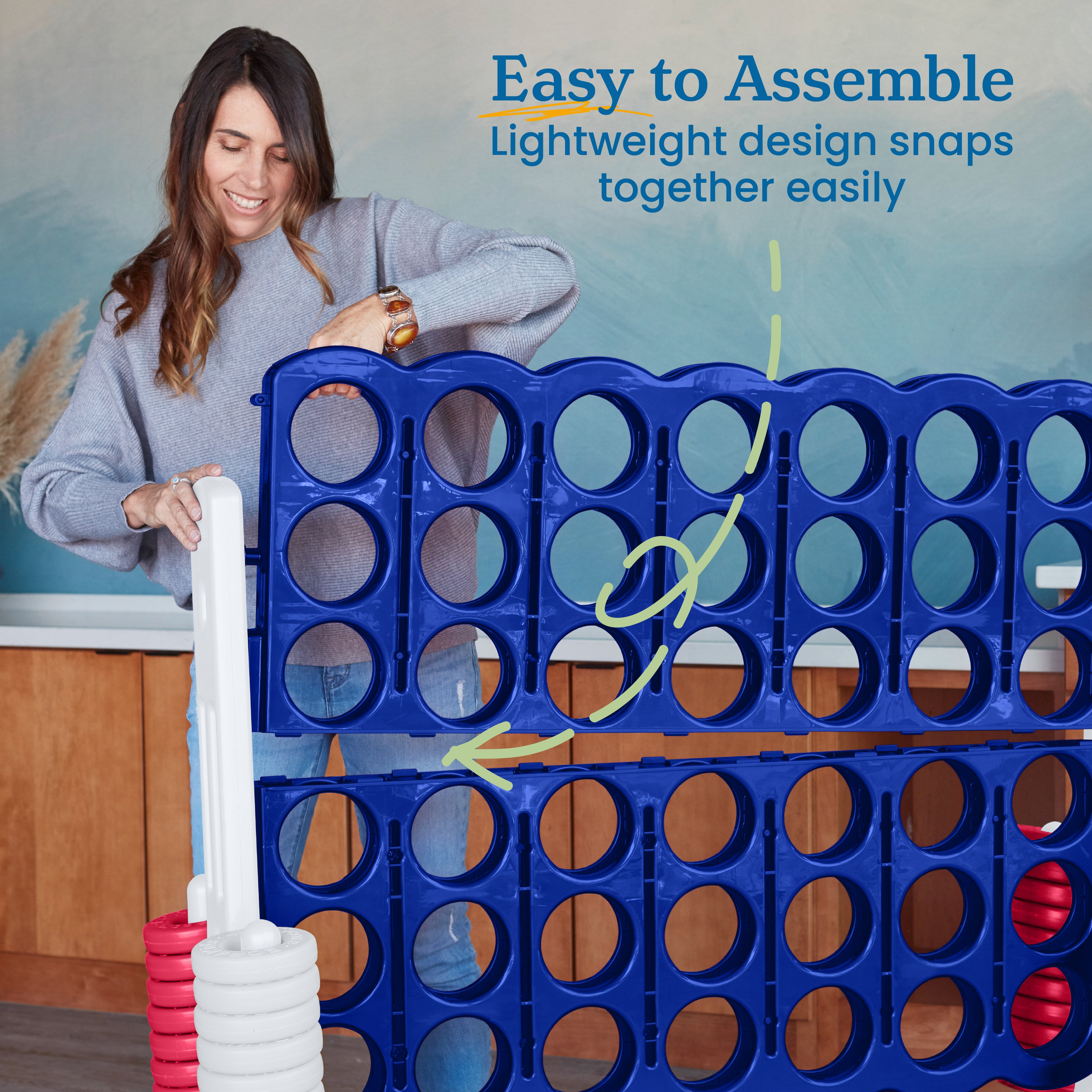 Jumbo 4-To-Score Giant Game with 42 Rings and Reset Sliders