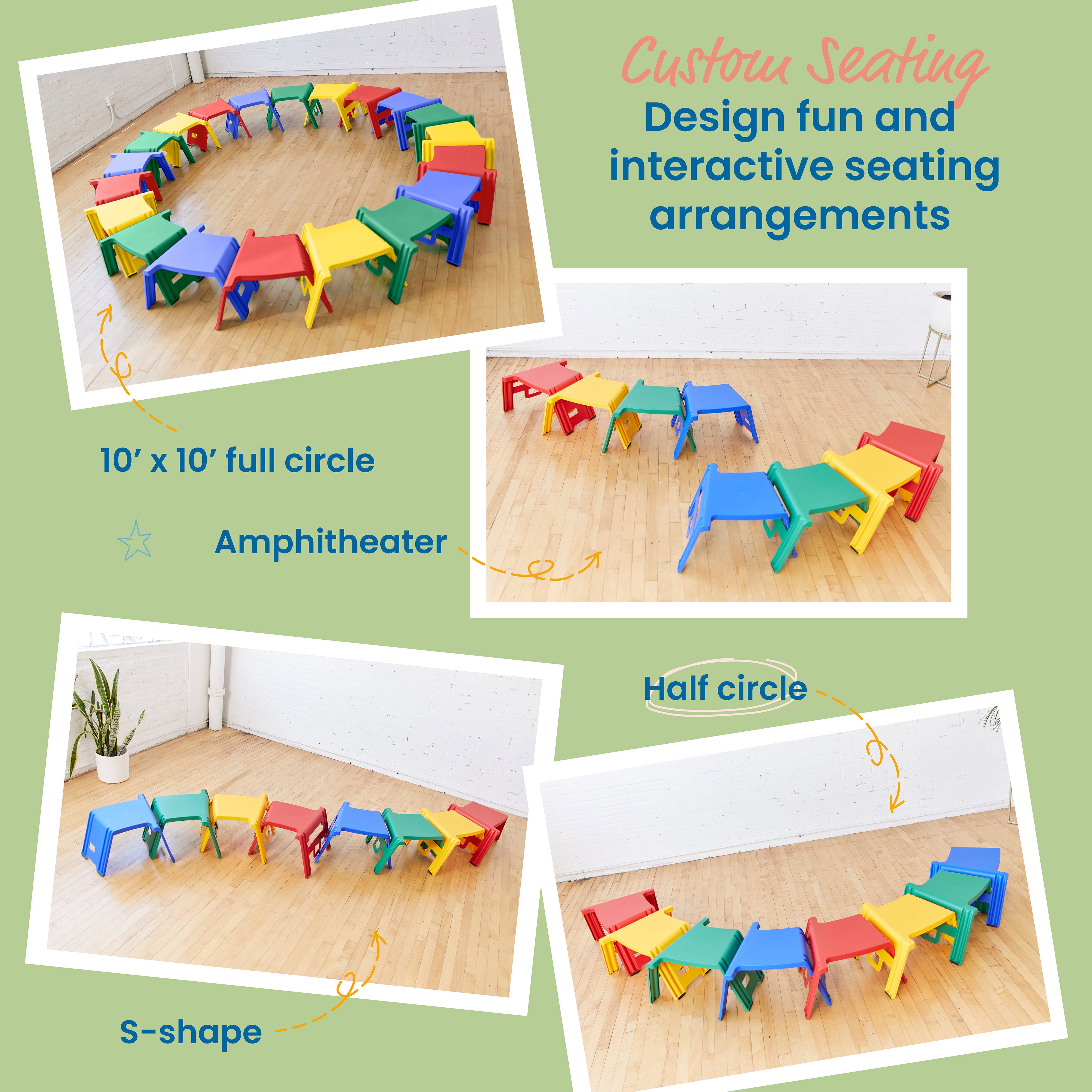 Linking Stool Set, 4-Piece