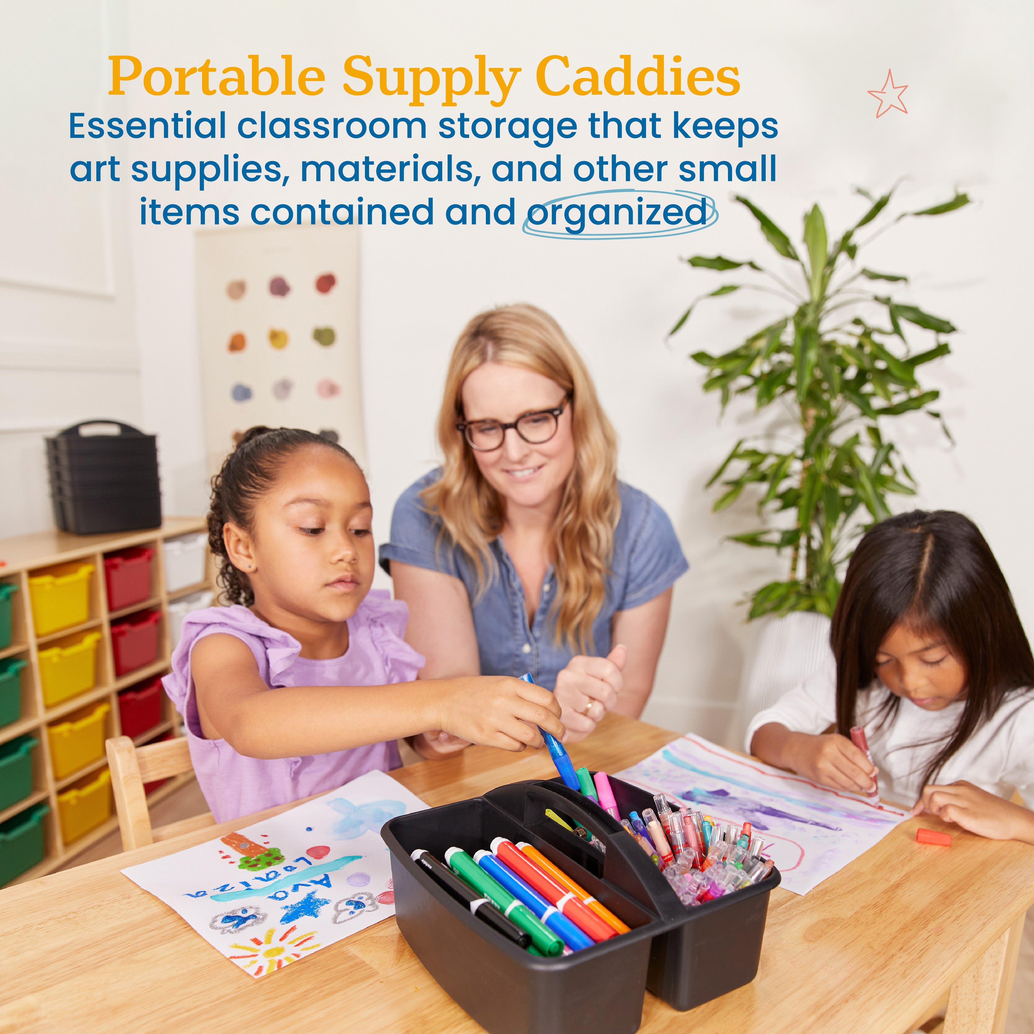 3-Compartment Storage Caddy, 6-Pack