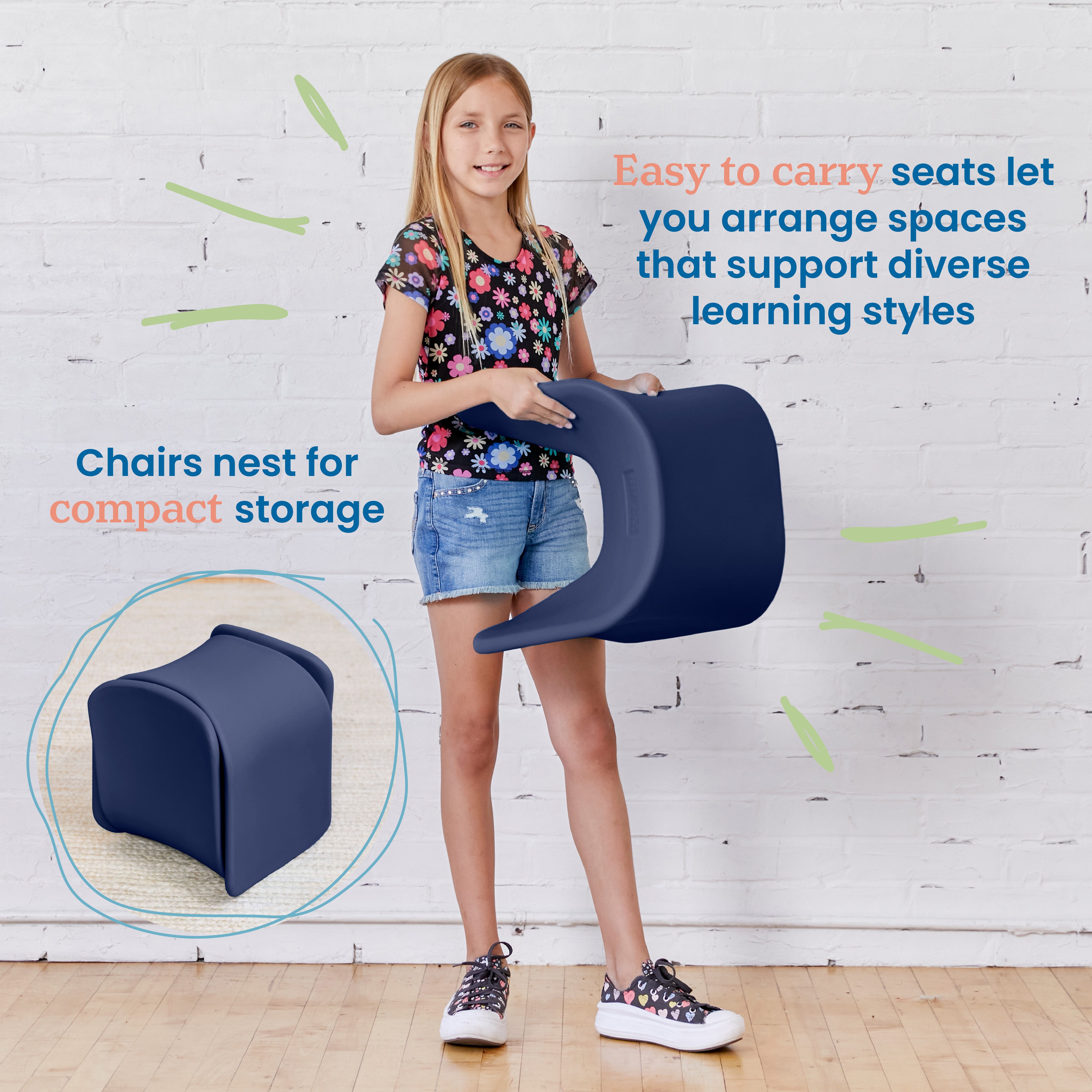 Wave Seat, 14in - 15.1in Seat Height, 2-Pack