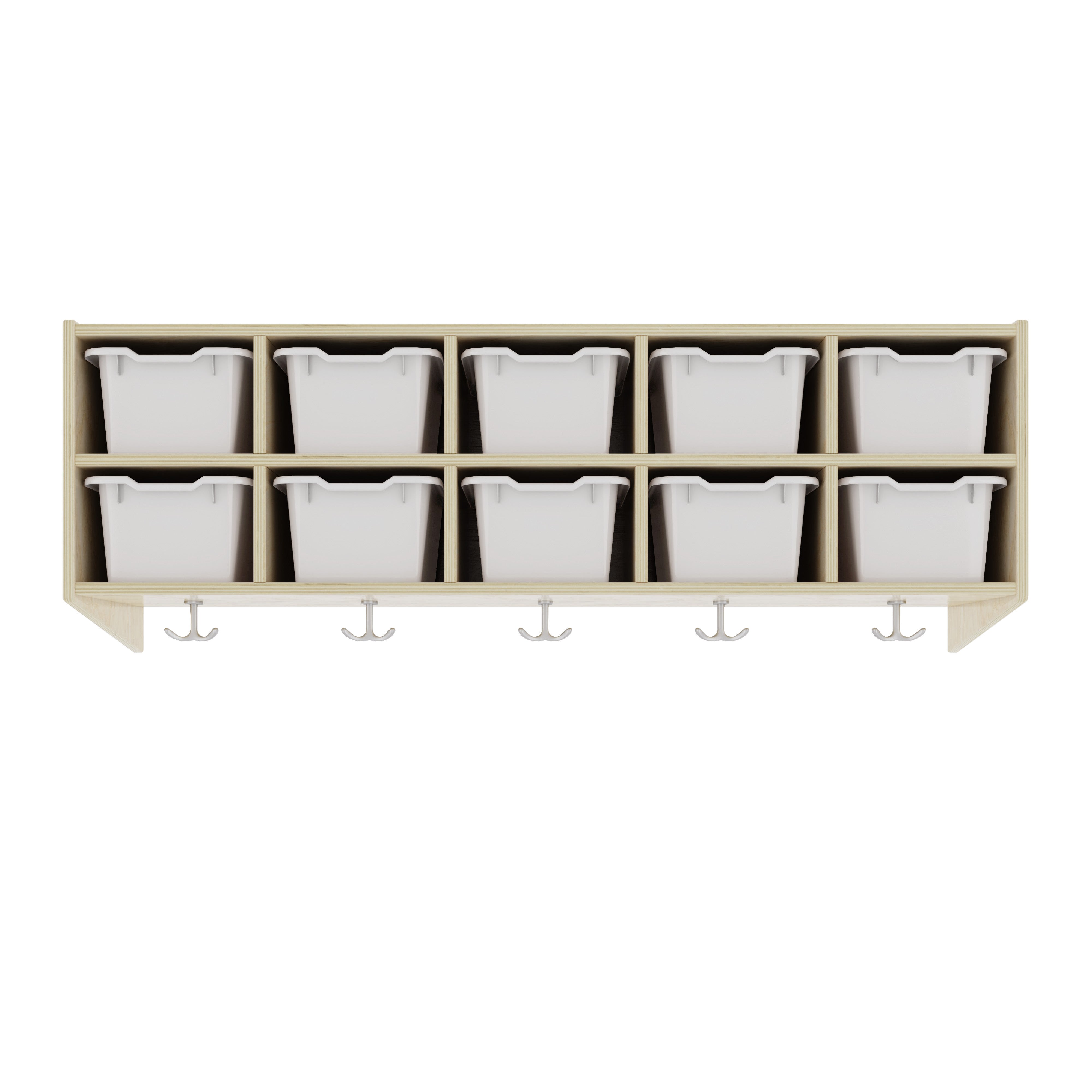 Streamline 10-Section Hanging Coat Locker with 10 Scoop Front Bins