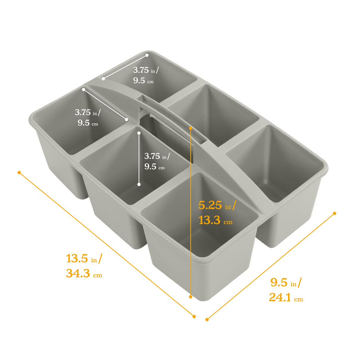 6-Compartment Large Plastic Caddy, 6-Pack