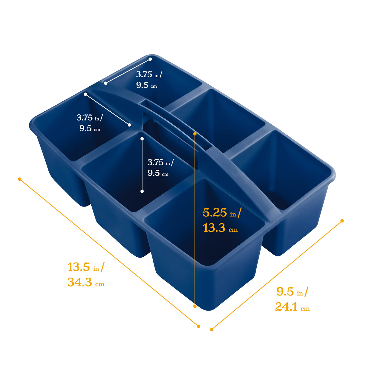 6-Compartment Large Plastic Caddy, 6-Pack