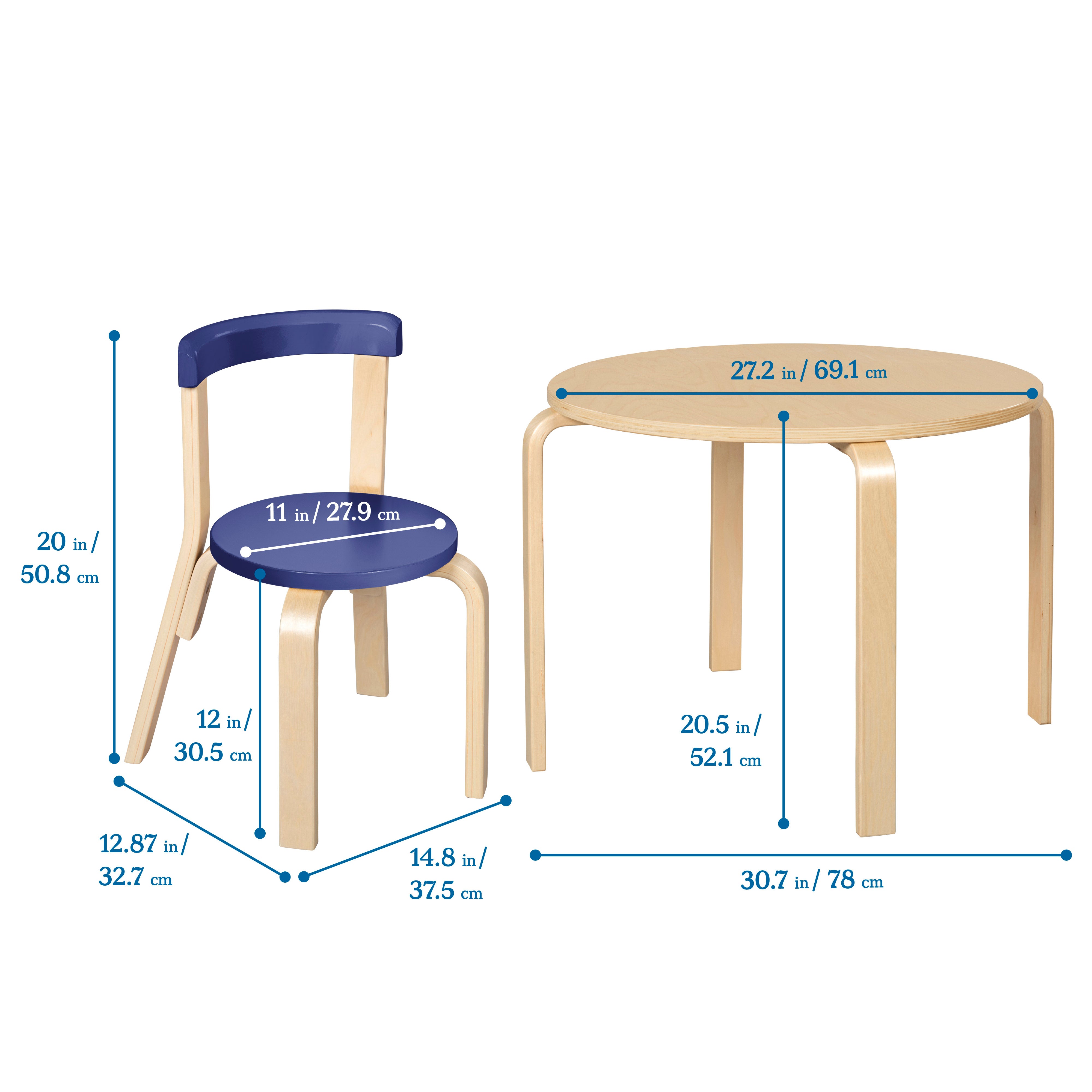 Bentwood Table and Curved Back Chair Set, 5-Piece
