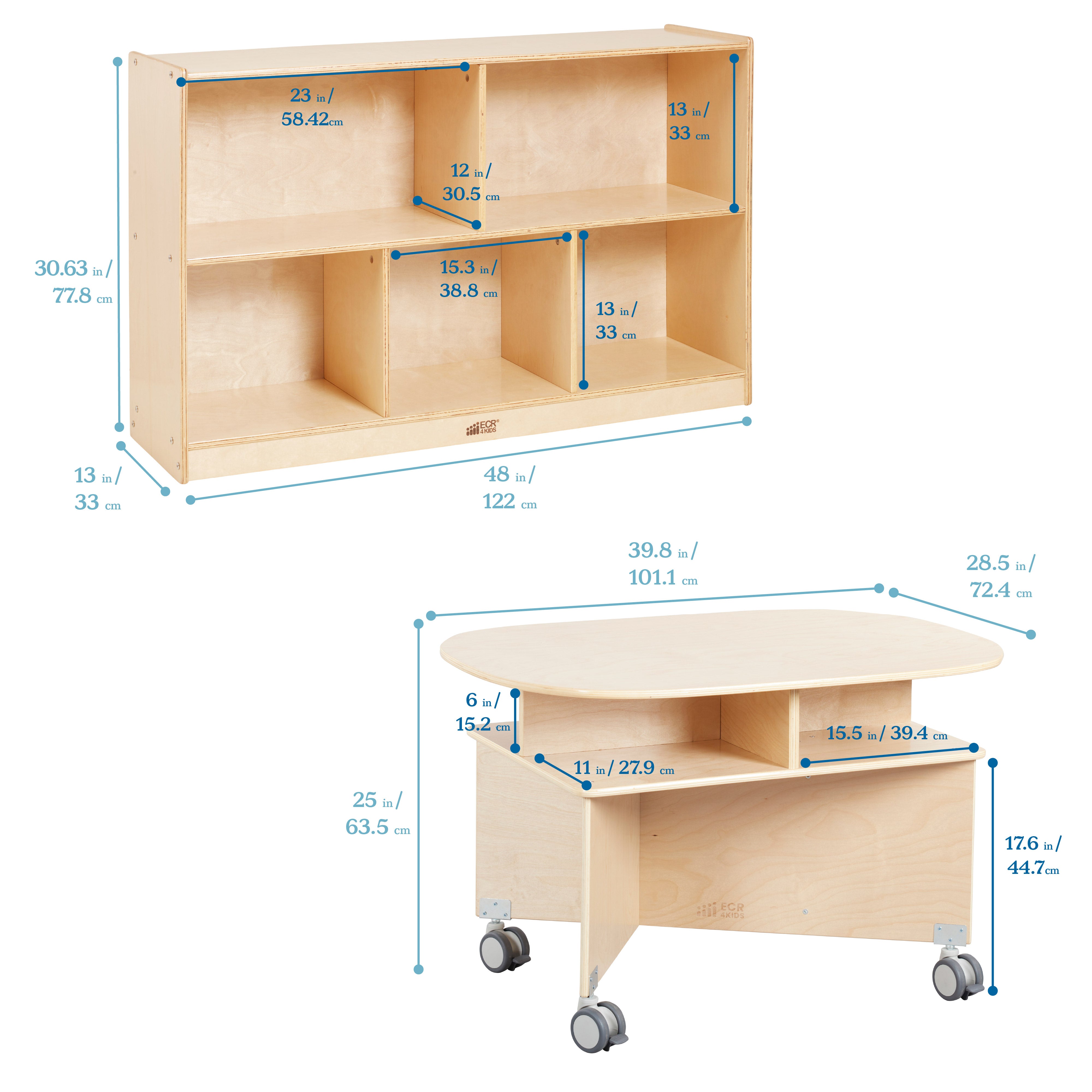 Preschool Dramatic Play Center with Play Kitchen, Dress Up Carousel, Storage Cabinet and Collaboration Table