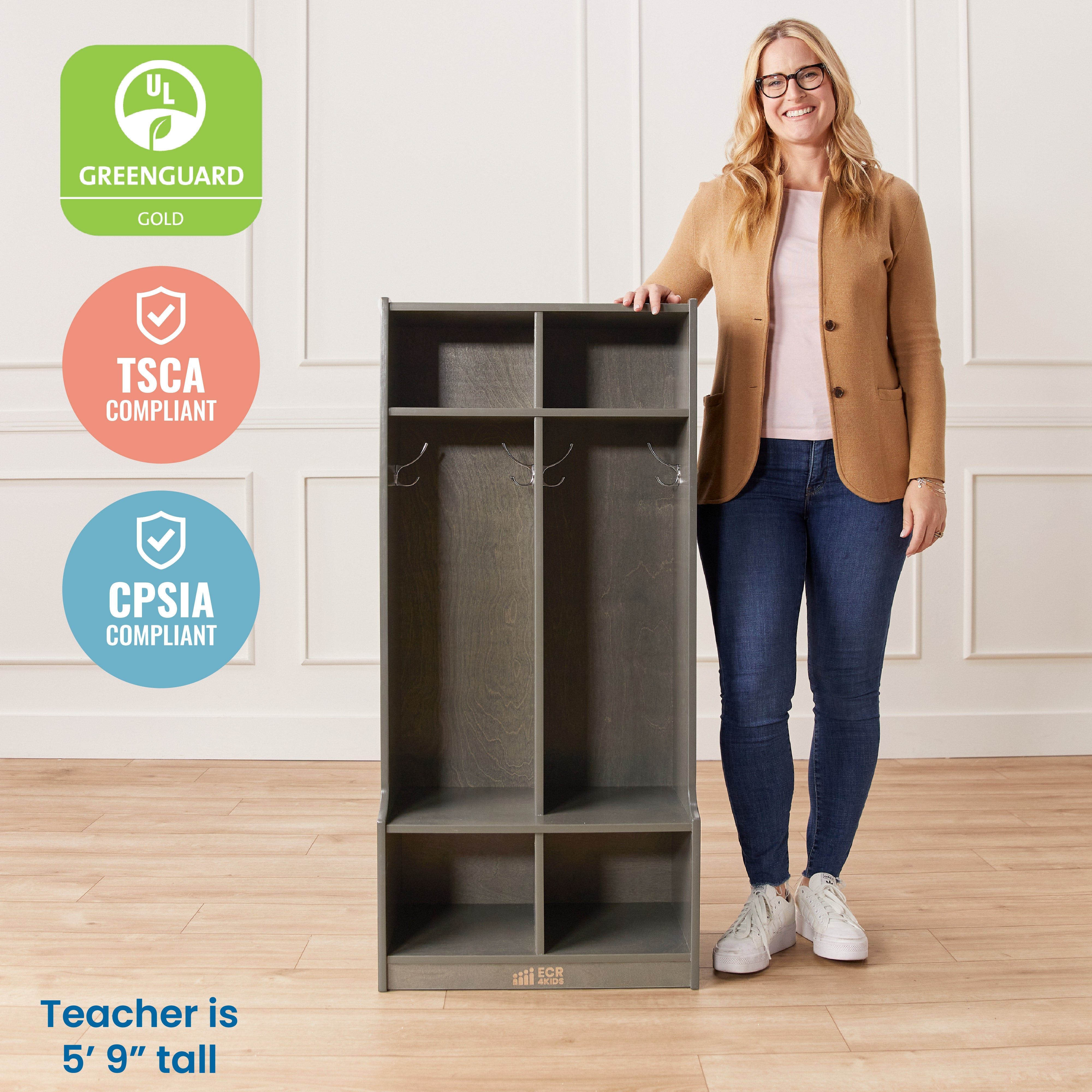 2-Section Coat Locker with Bench