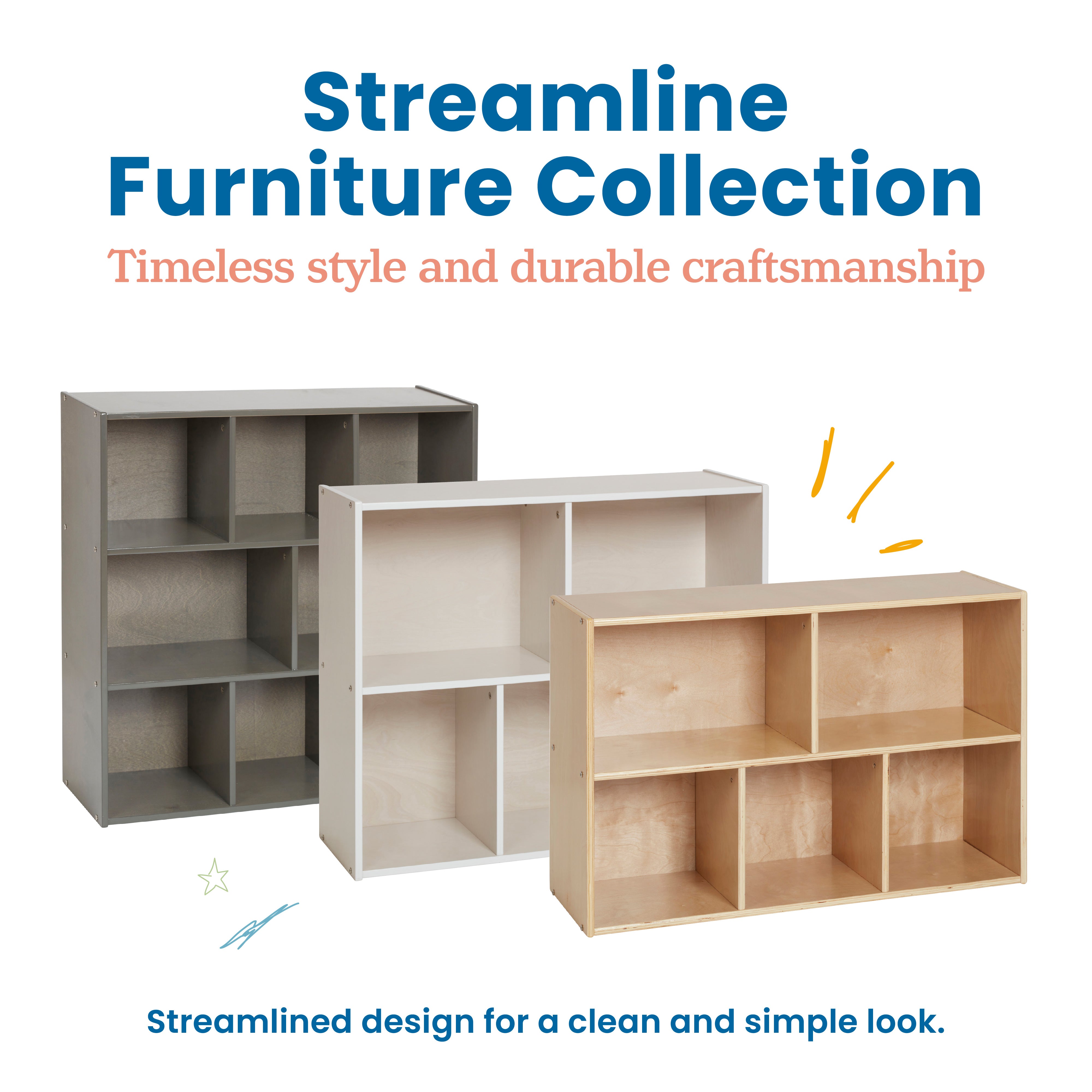 Streamline 5-Compartment Storage Cabinet, 30in