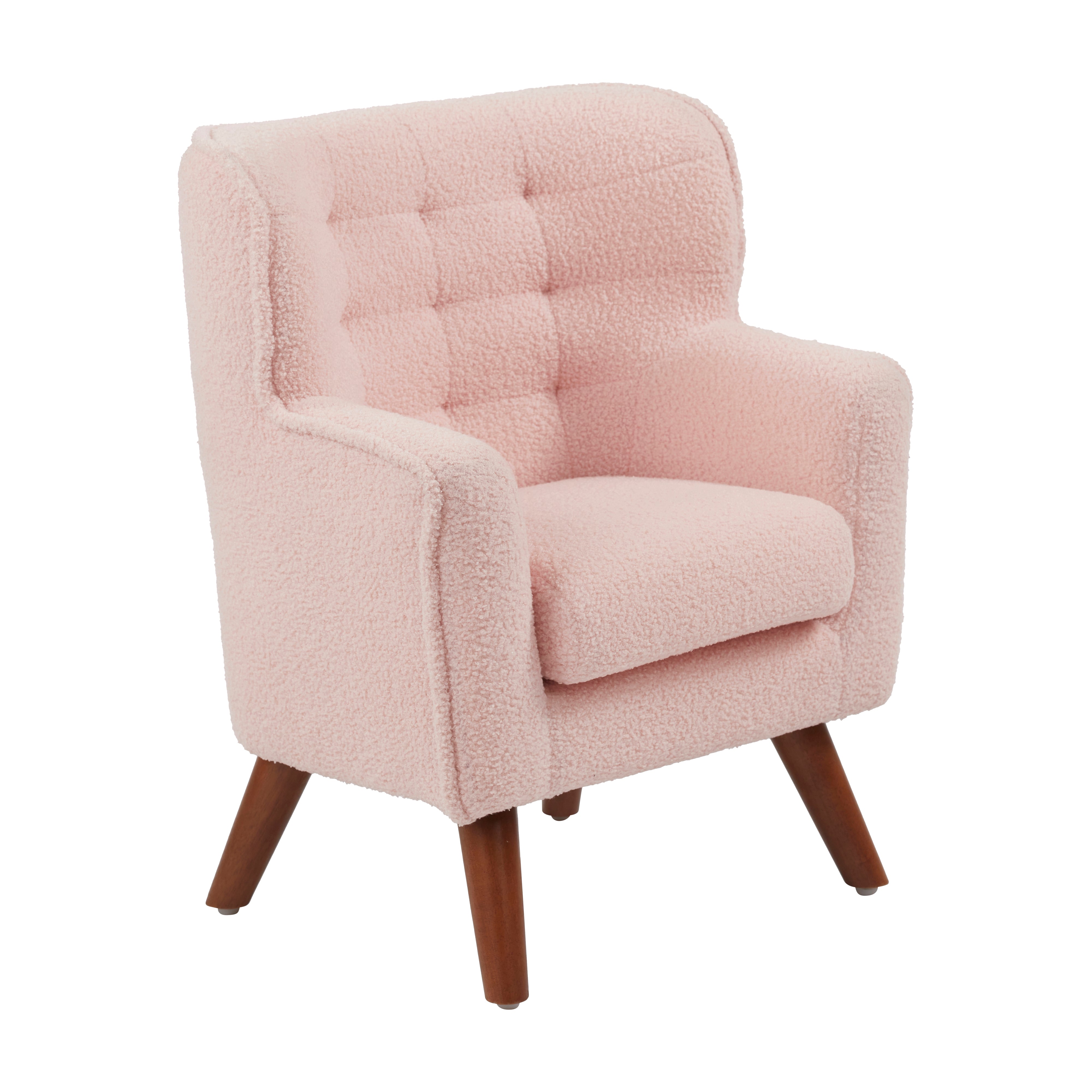 Mila Sherpa Toddler Arm Chair with Removable Wooden Legs