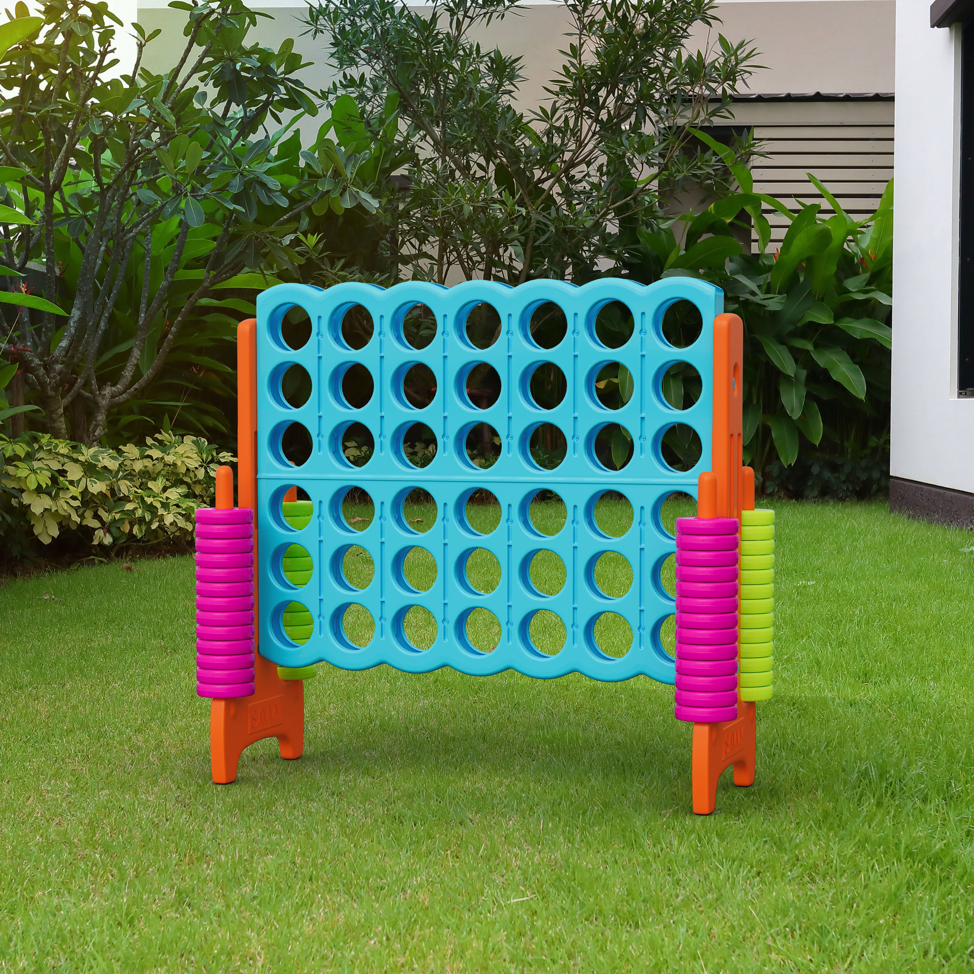Giant 4-in-A-Row Indoor and Outdoor Yard Game Set, 3.8ft Tall