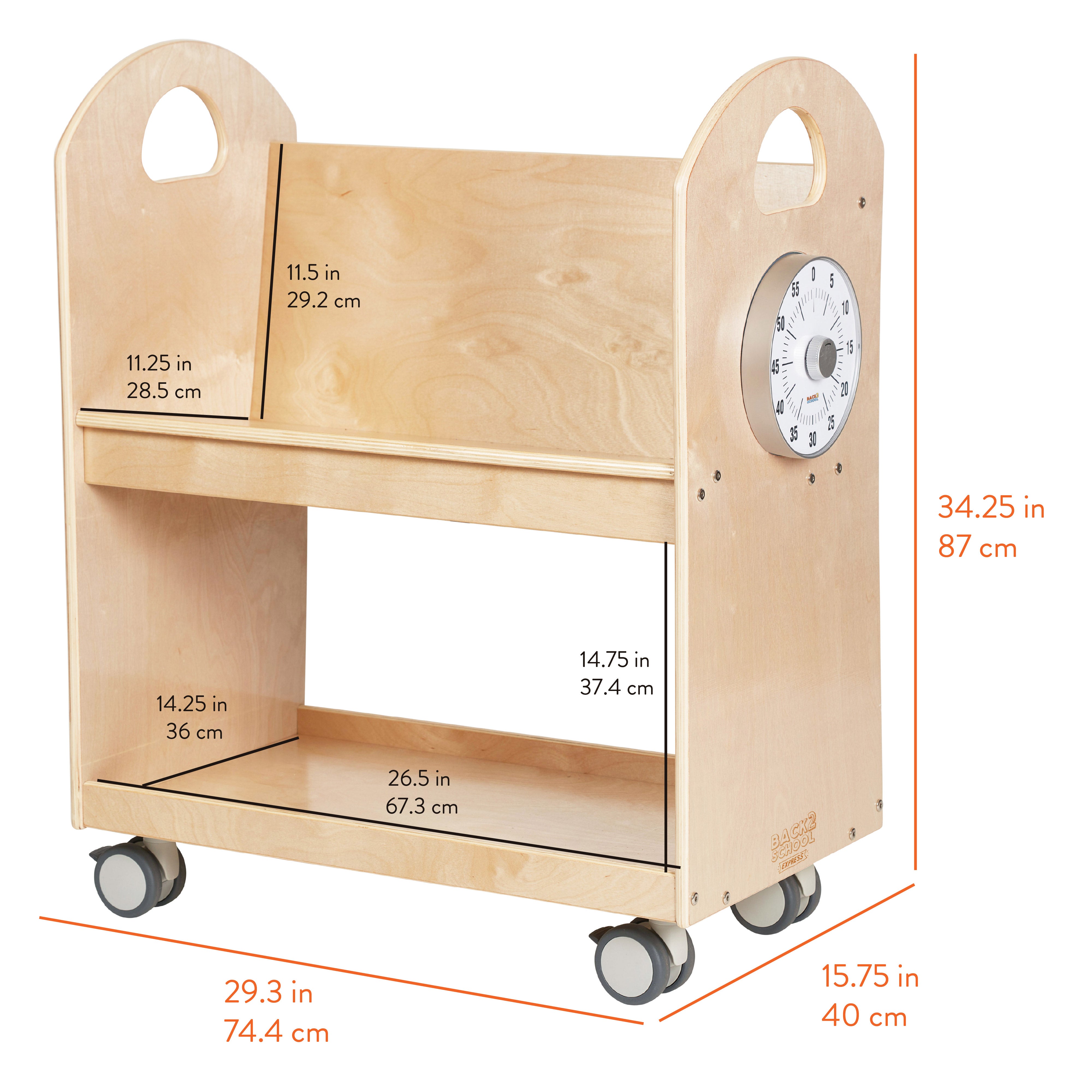 Round-the-Clock Mobile Library Cart with Timer