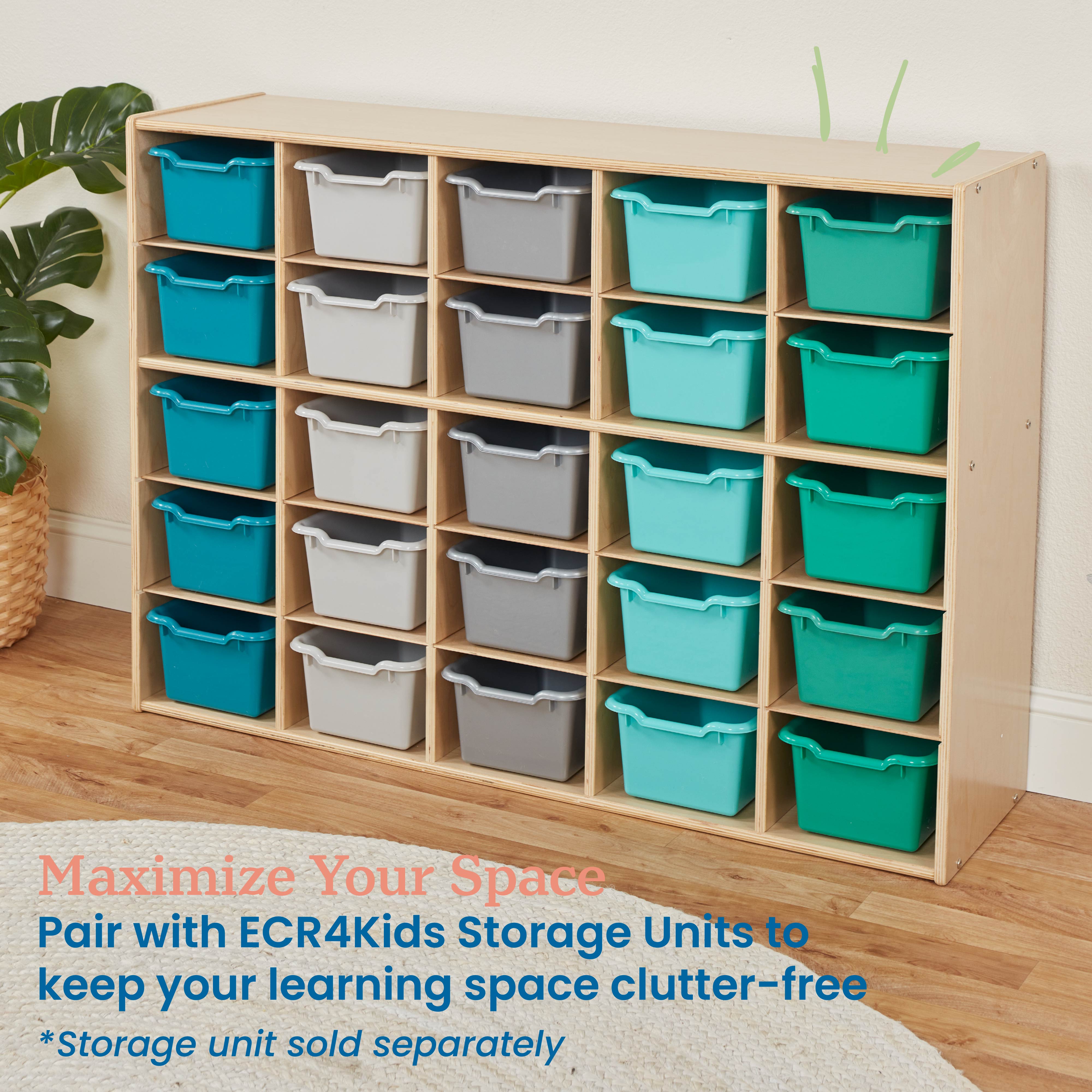 Scoop Front Storage Bins, 25-Piece