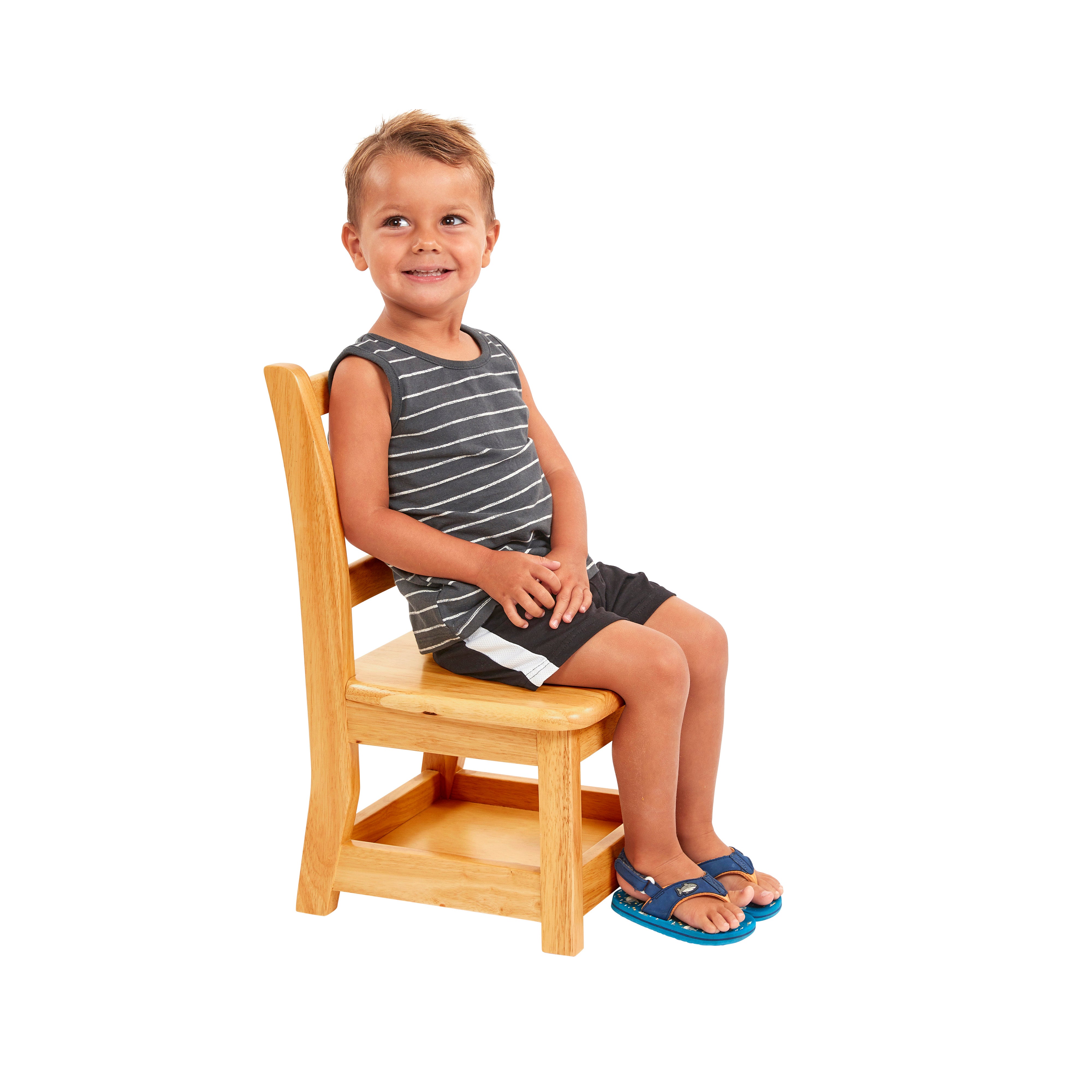 Three Rung Ladderback Chair with Storage, 2-Pack - Assembled