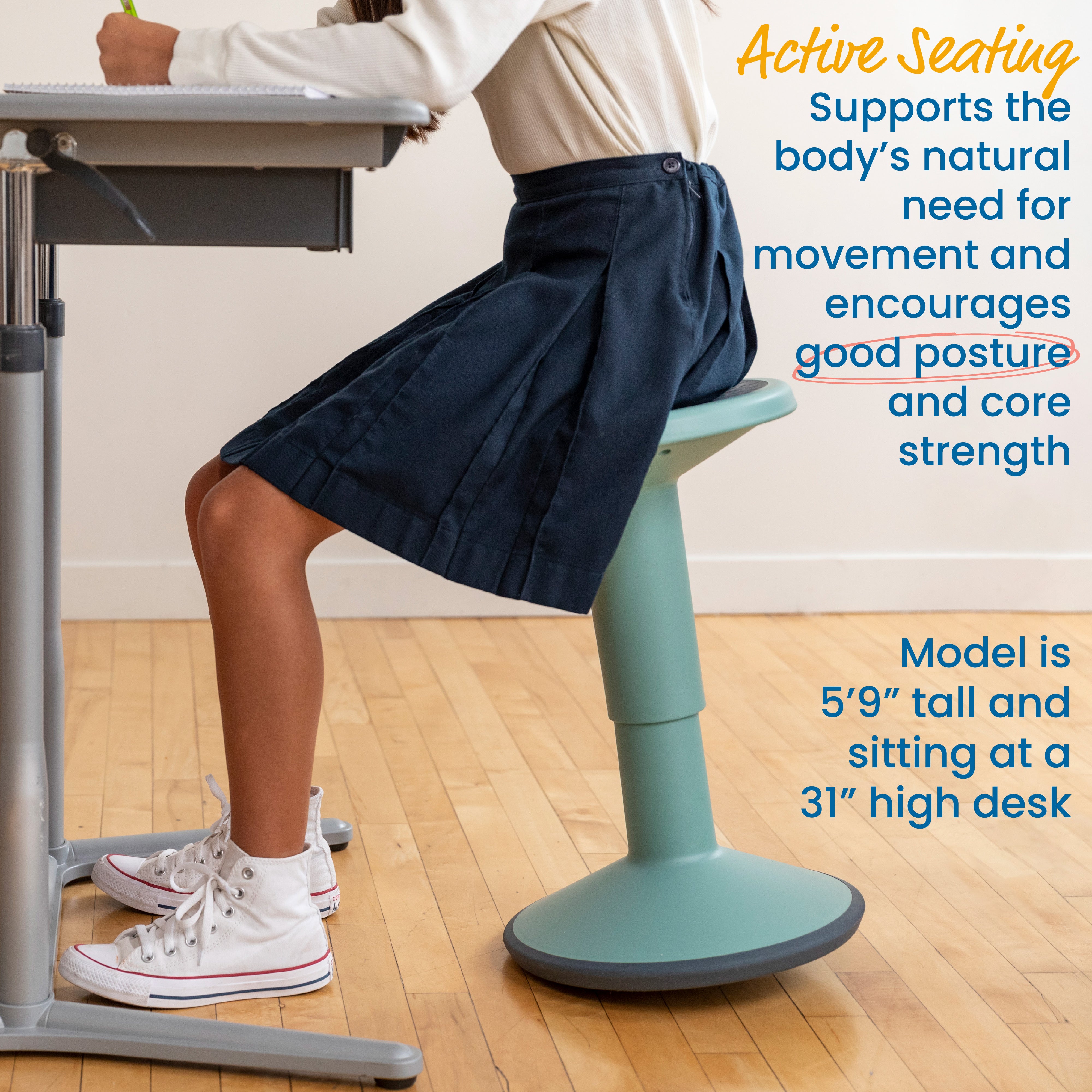 SitWell Wobble Stool, Adjustable Height