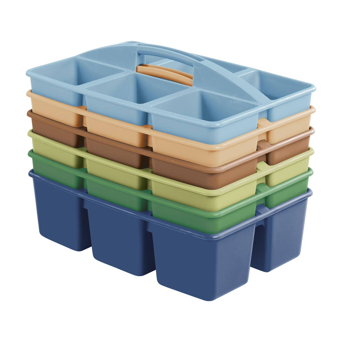6-Compartment Large Plastic Caddy, 6-Pack