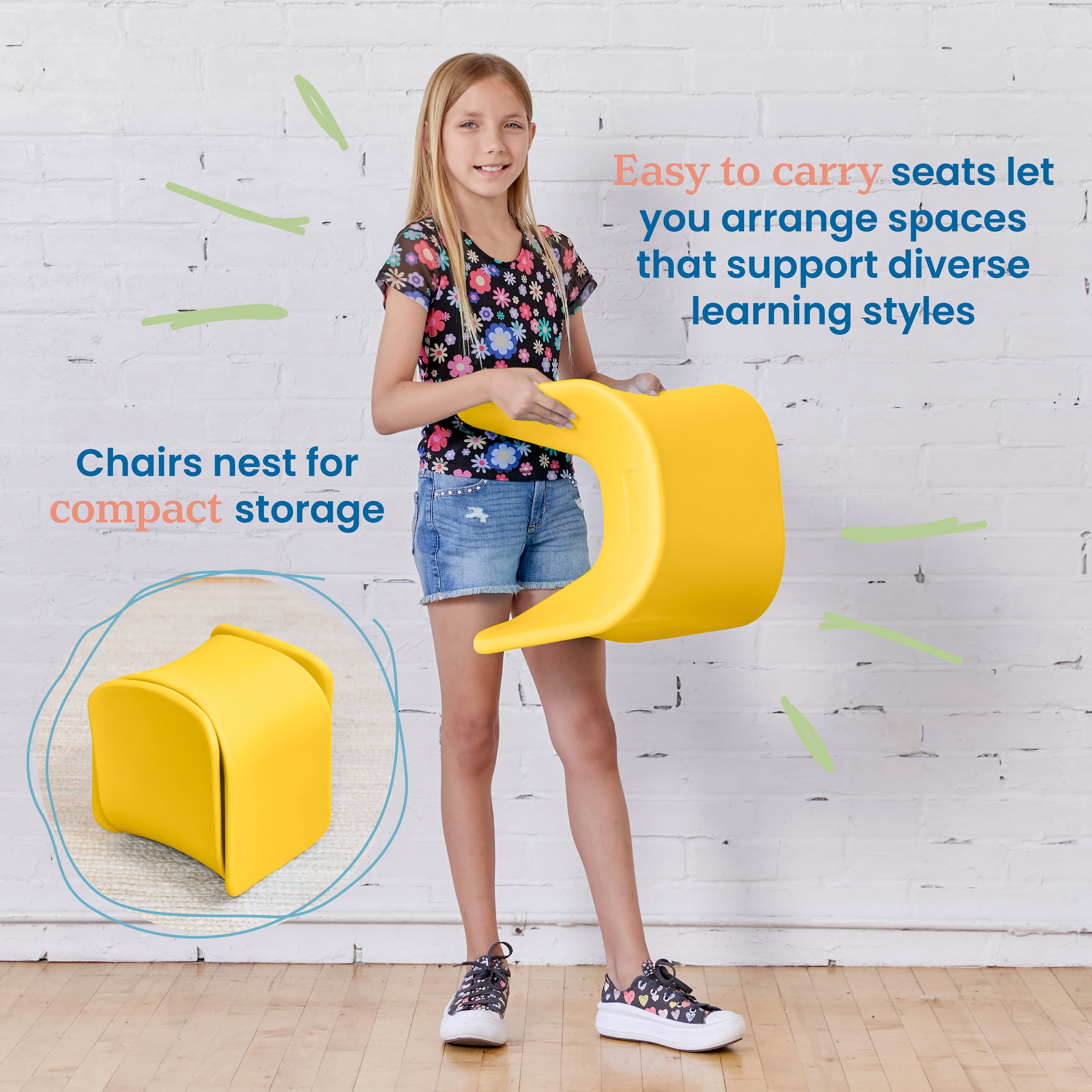 Wave Seat, 14in - 15.1in Seat Height, 2-Pack