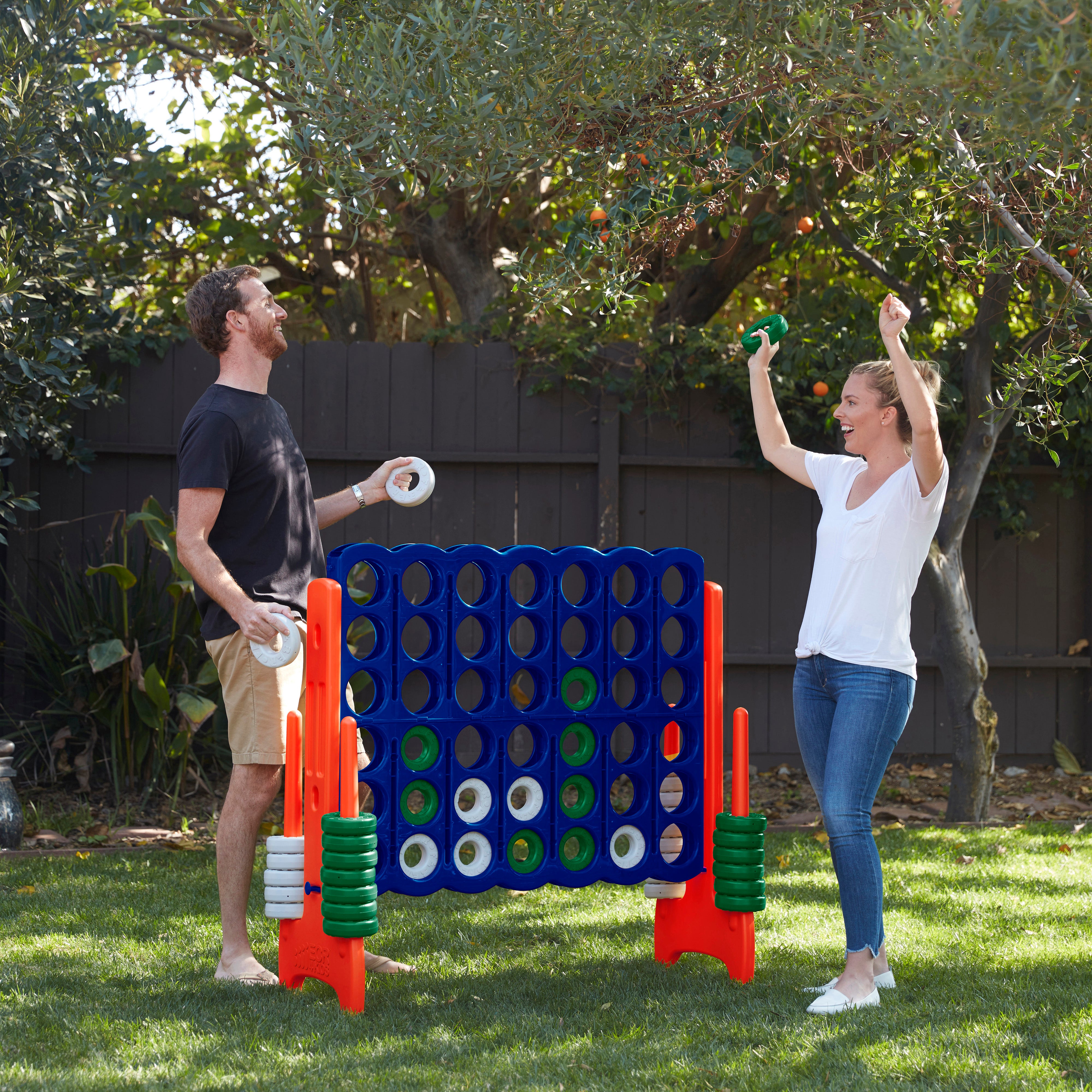 Jumbo 4-To-Score Giant Game with 42 Rings and Reset Sliders