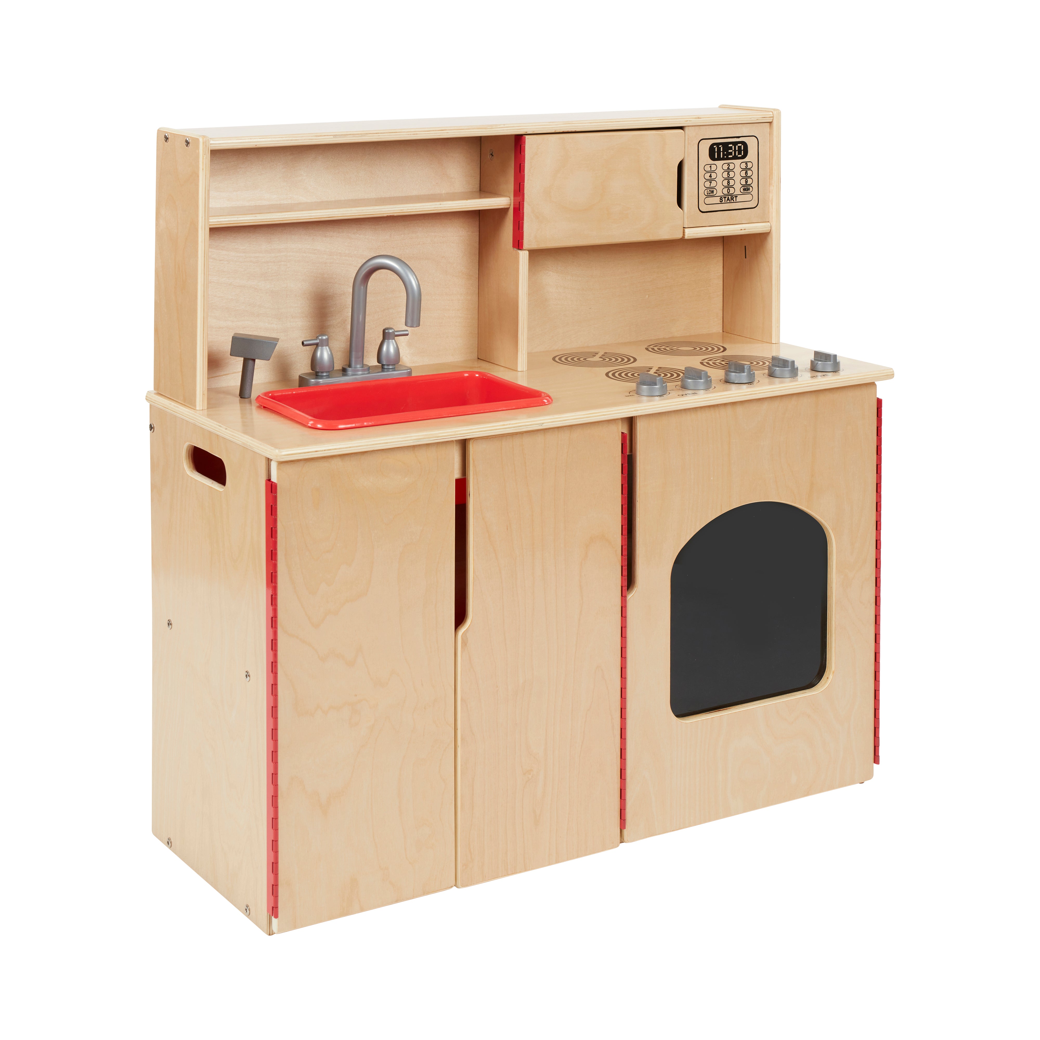 4-in-1 Kitchen, Sink, Stove, Oven, Microwave and Storage