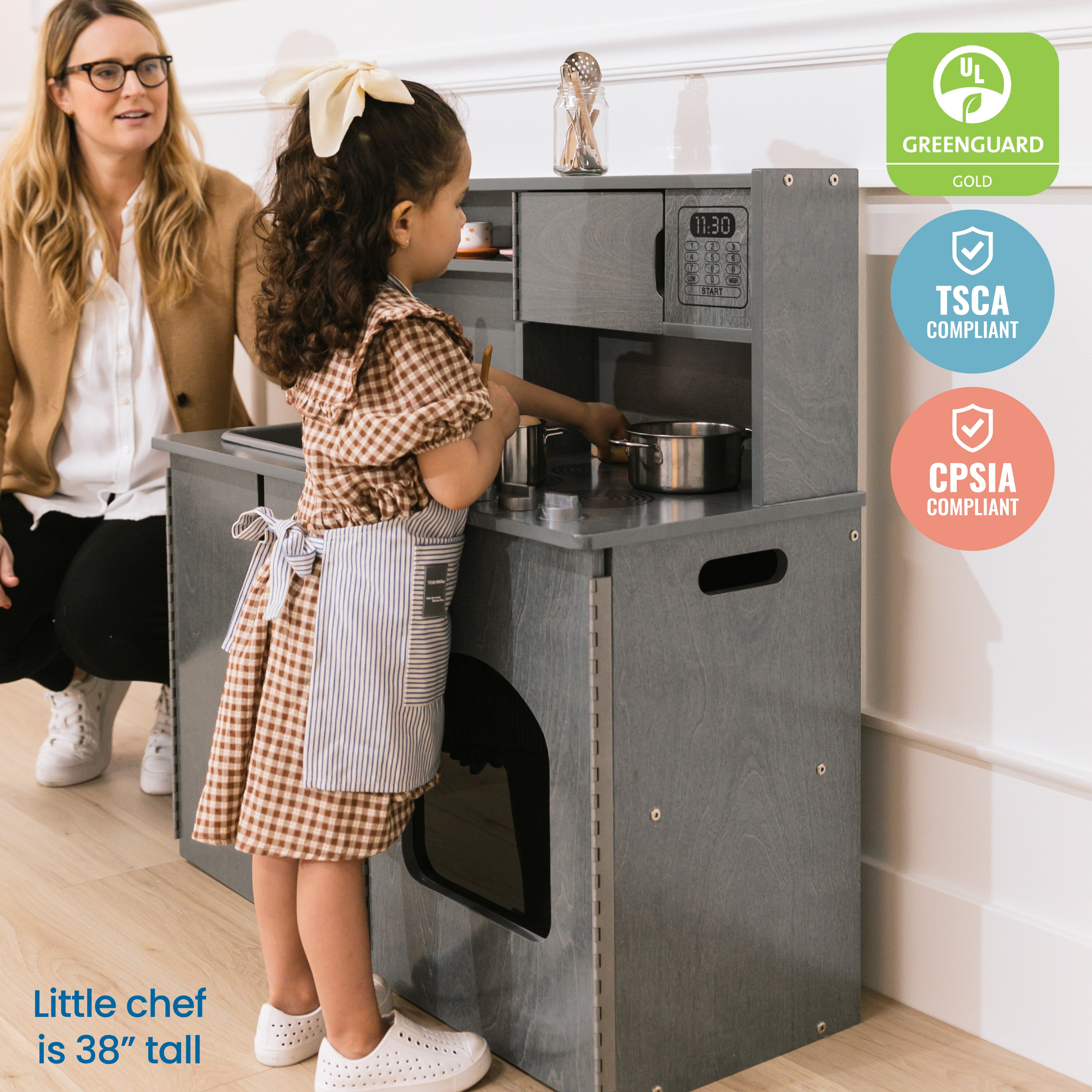 4-in-1 Kitchen, Sink, Stove, Oven, Microwave and Storage