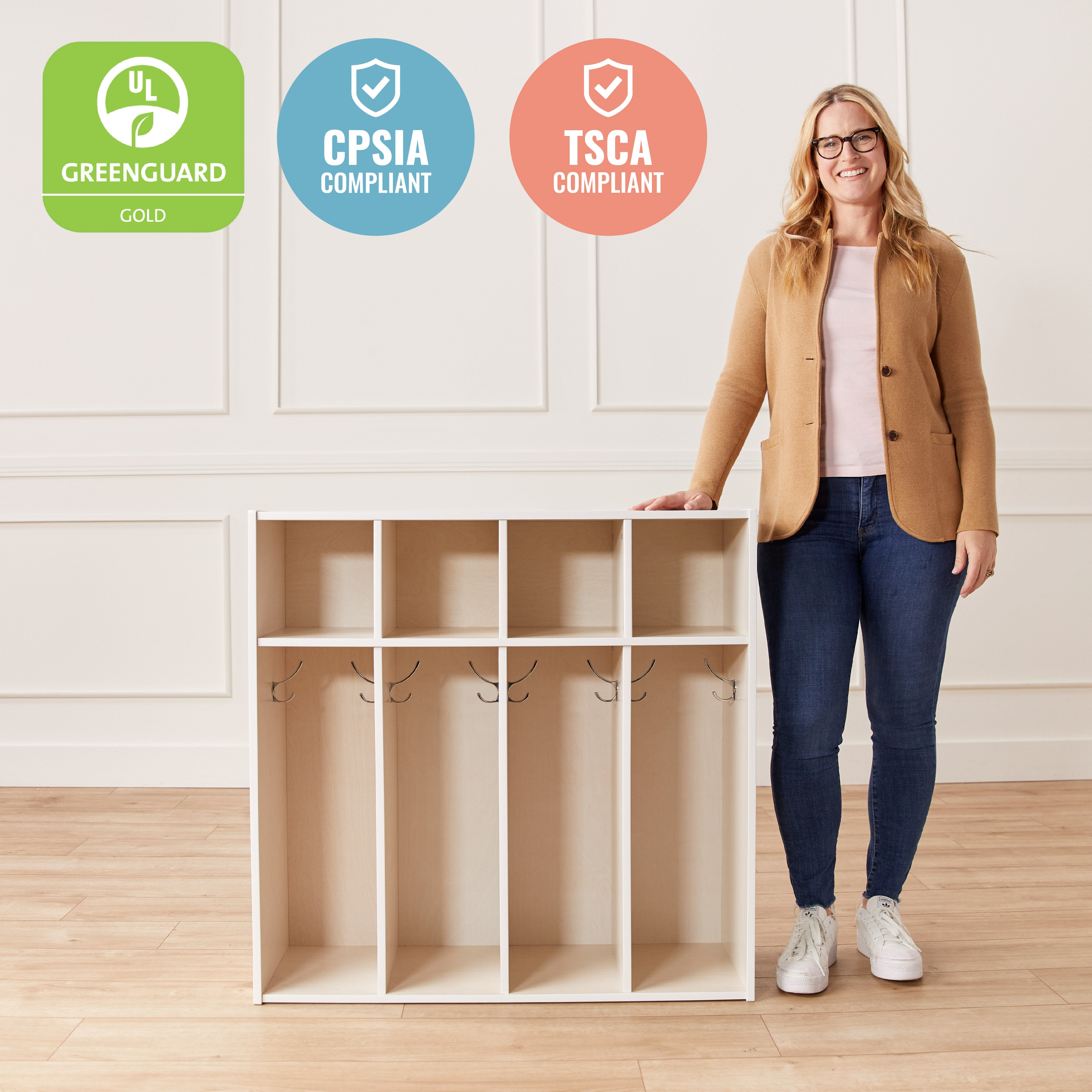 Streamline 4-Section Coat Locker, Toddler Size