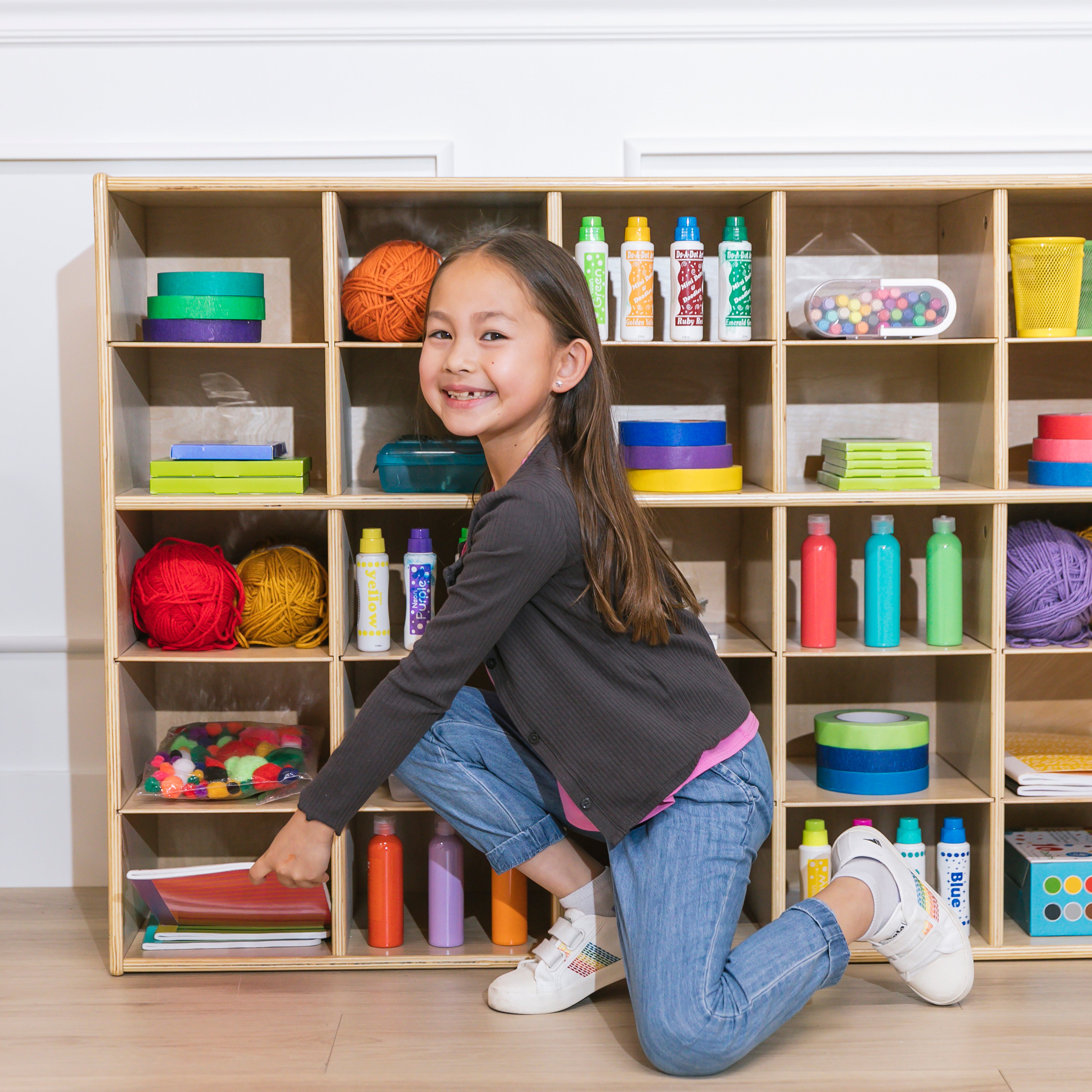 Streamline 25 Cubby Tray Storage Cabinet, 5x5