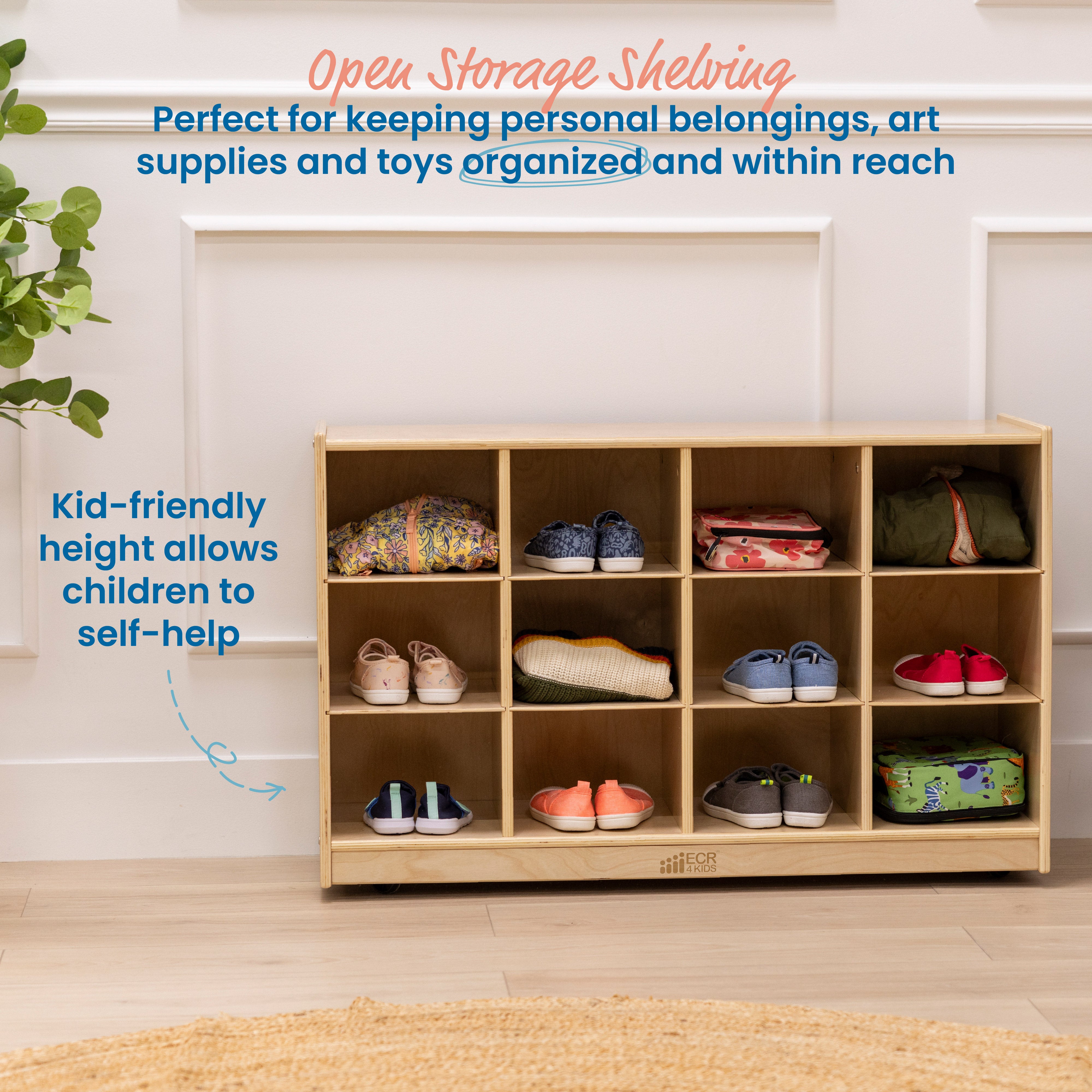 12 Cubby Mobile Tray Cabinet, 3x4