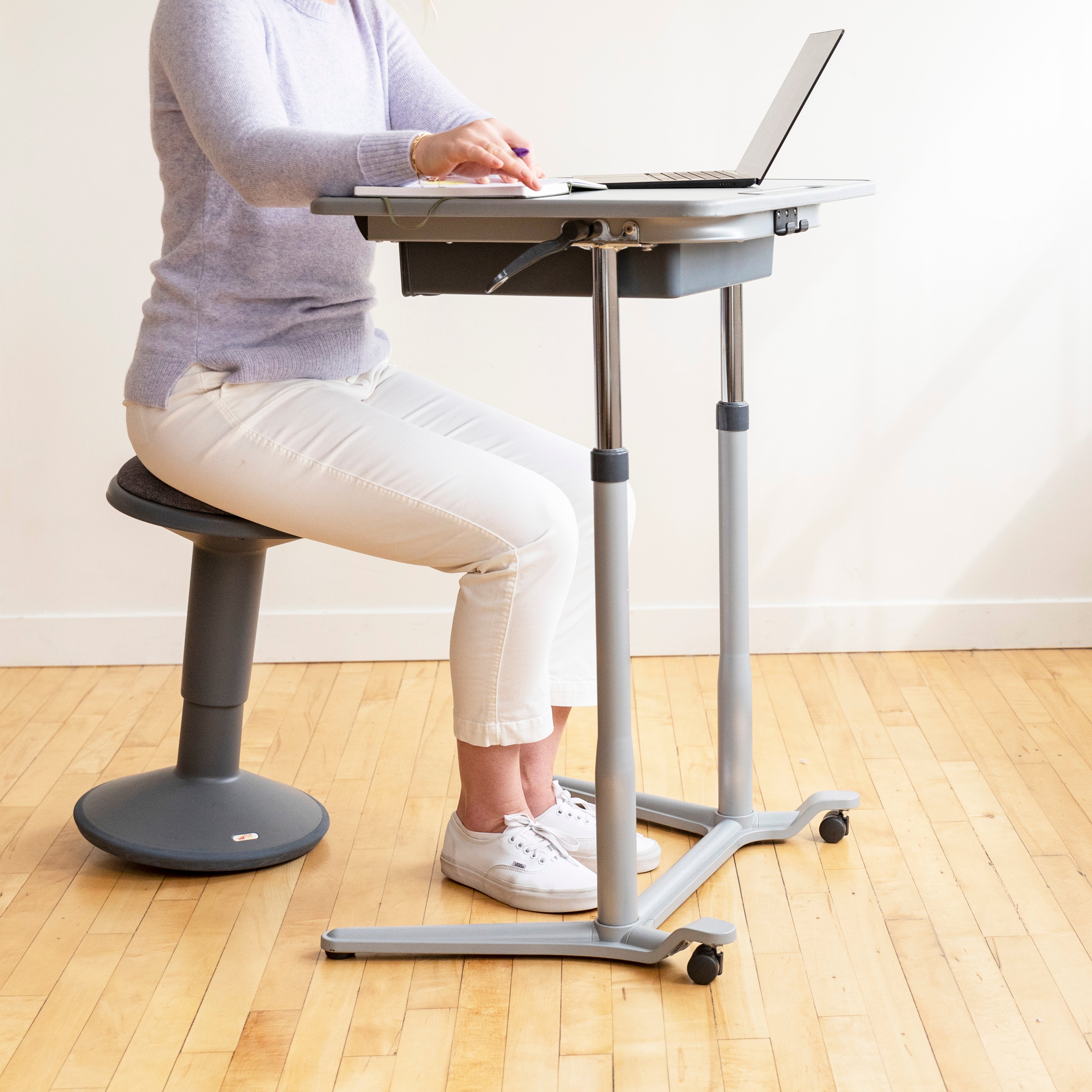 Sitwell Wobble Stool with Cushion, Adjustable Height
