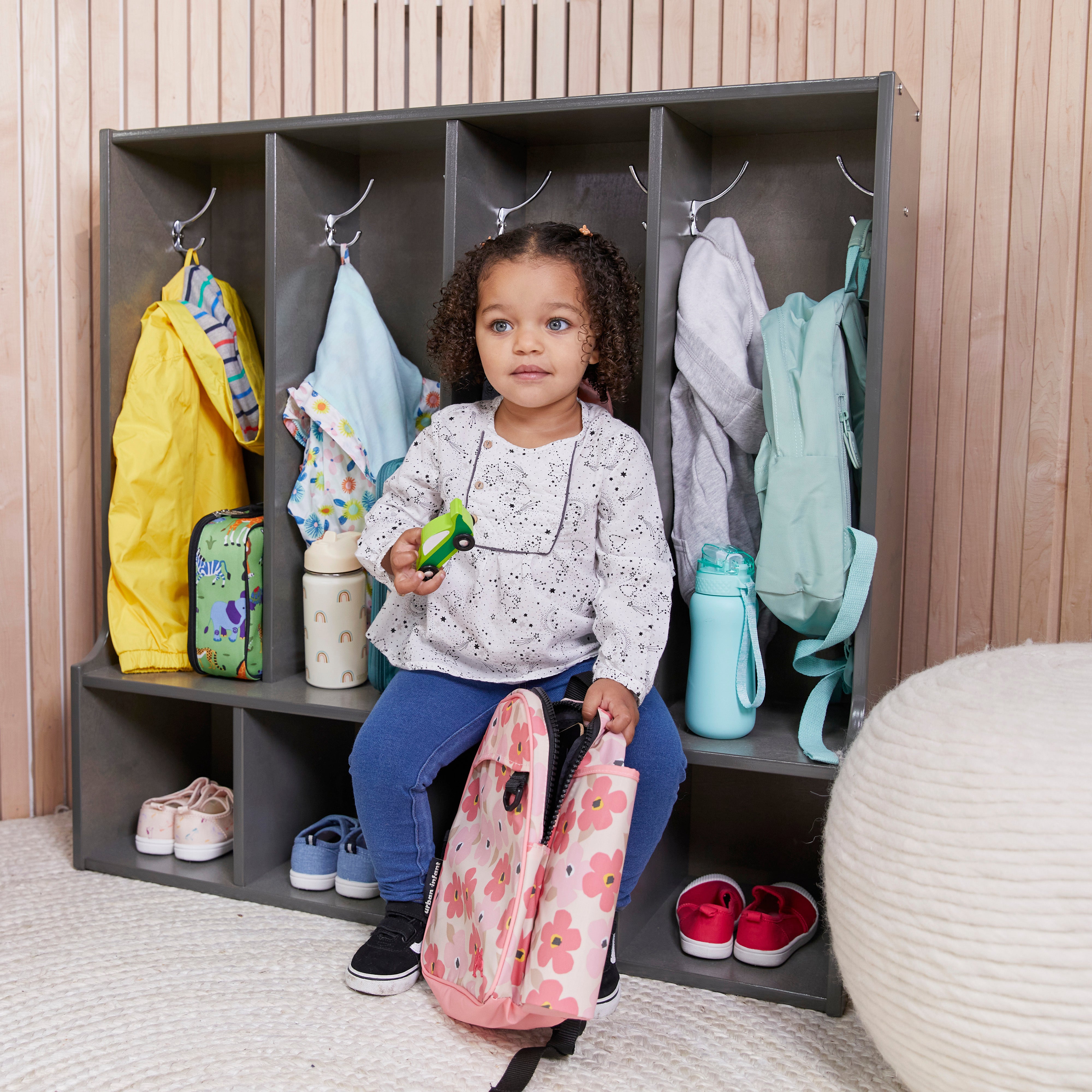 Streamline 4-Section Coat Locker with Bench, Toddler Size