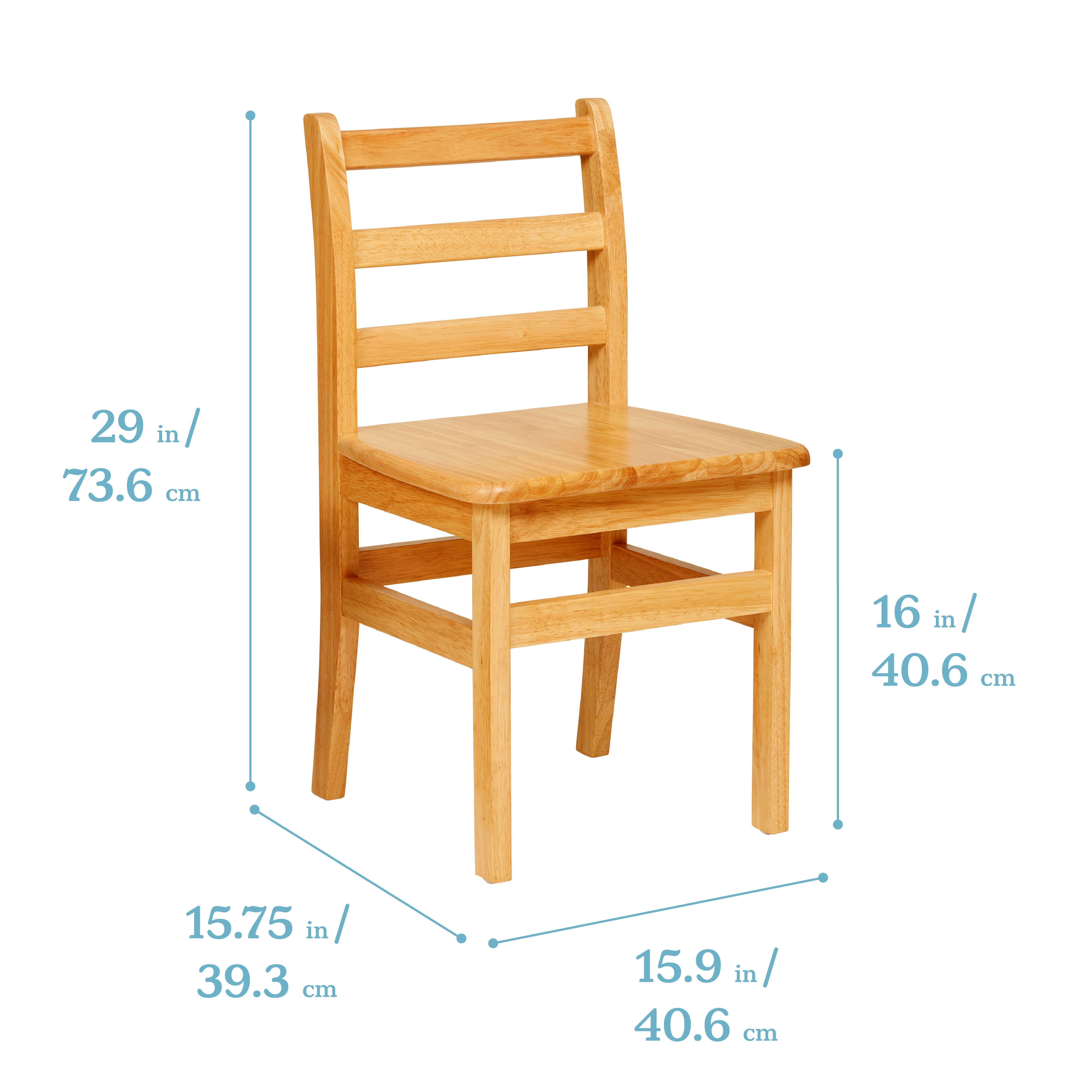 Three Rung Ladderback Chair, 2-Pack